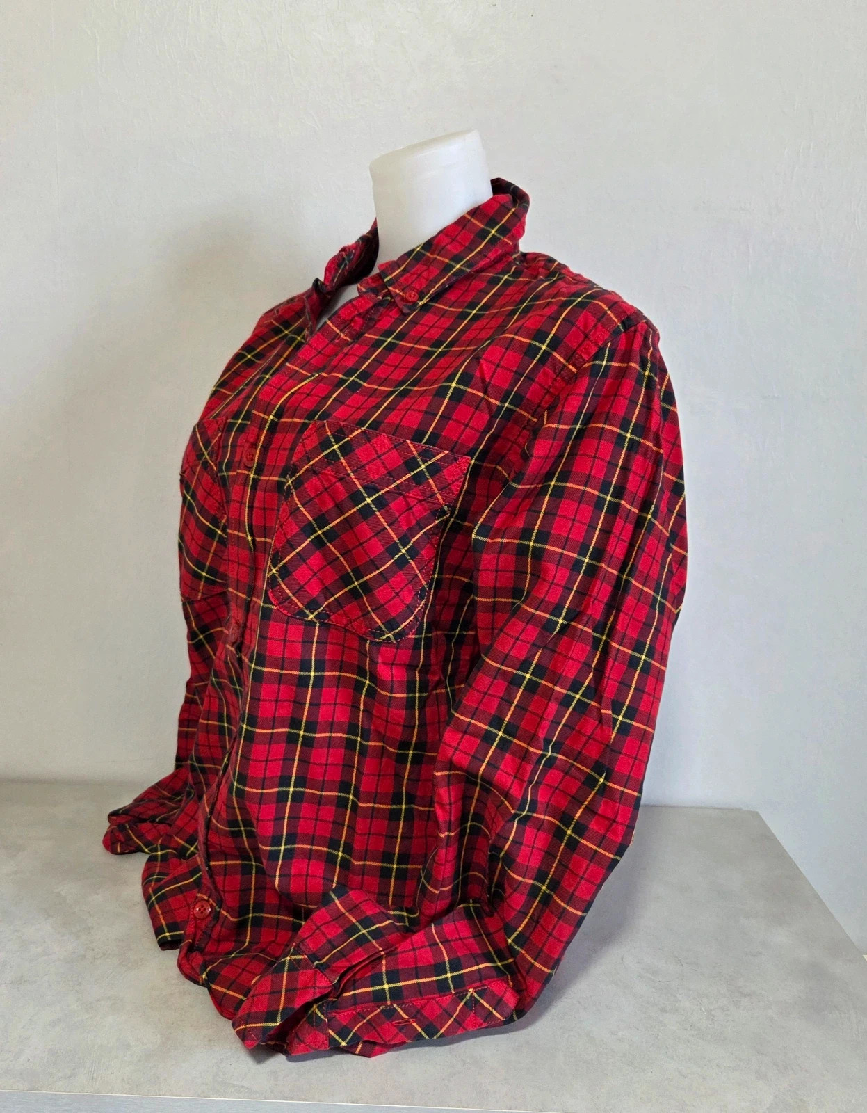Veste chemise chemisier a carreaux écossais vintage Adidas manches longue rouge taille M – adidas – taille M / 38 / 10 4