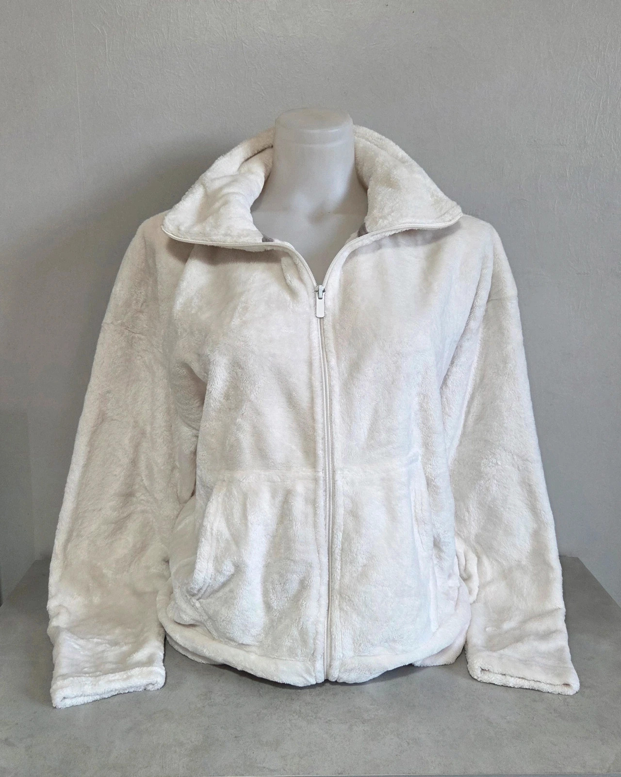 Veste zippé polaire champion taille M blanc chaud