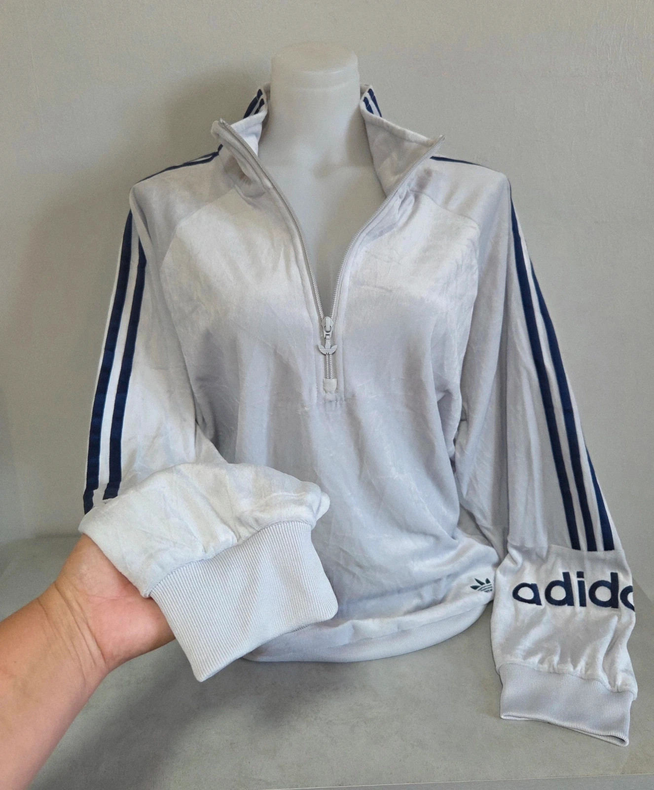 Veste zippé velour sport survêtement Adidas vintage brodé taille L – adidas – taille L 4