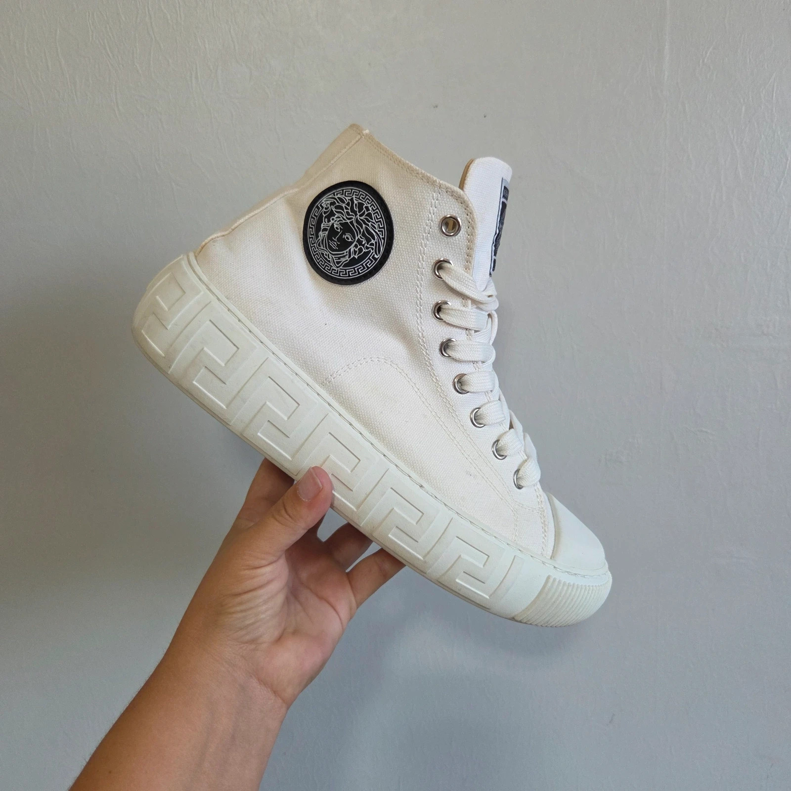 Sneakers basket trainers montante versace blanc taille 37