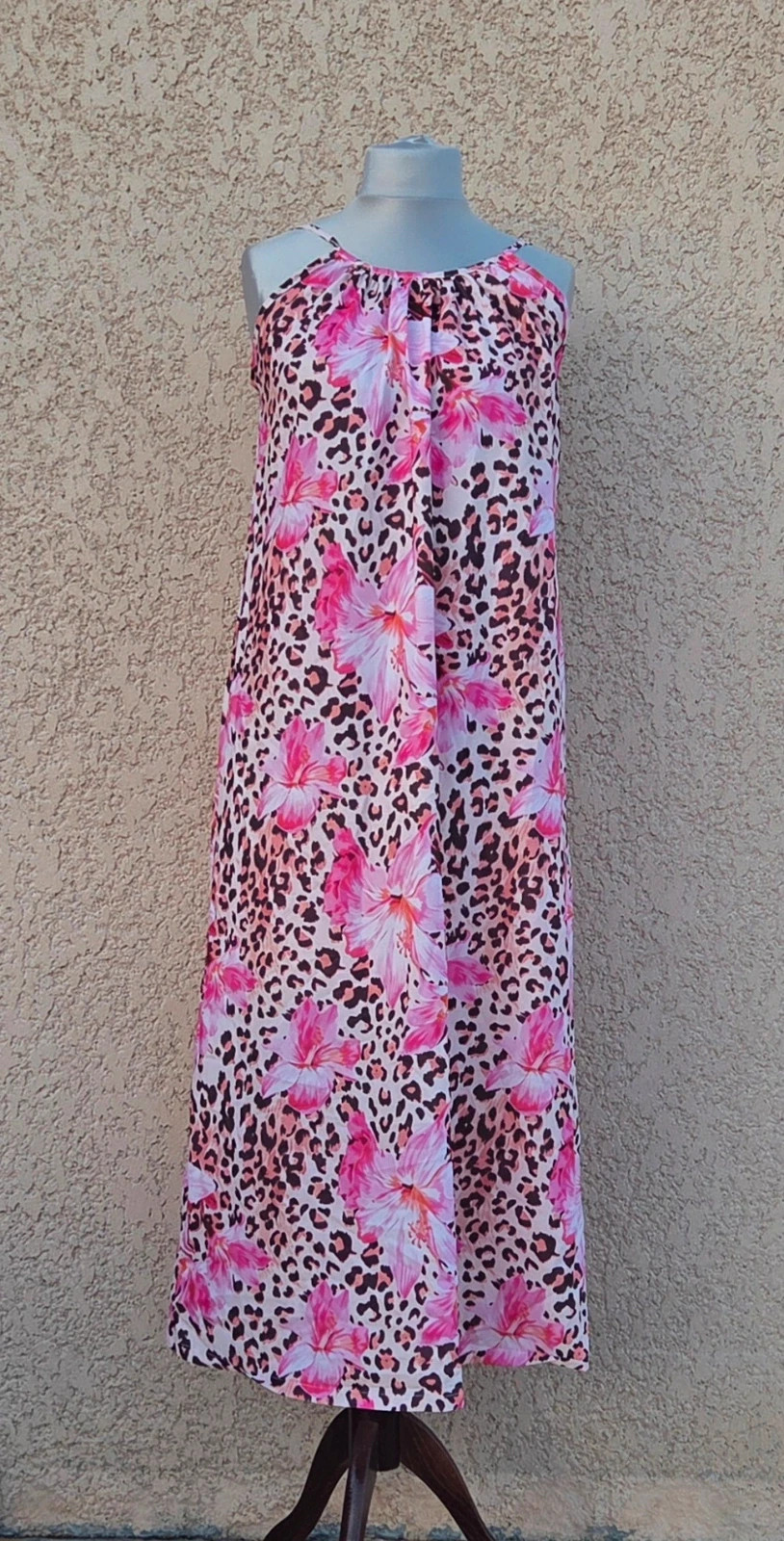 Robe longue dos nue neuf taille S/M léopard fleur rose – taille M / 38 / 10 3