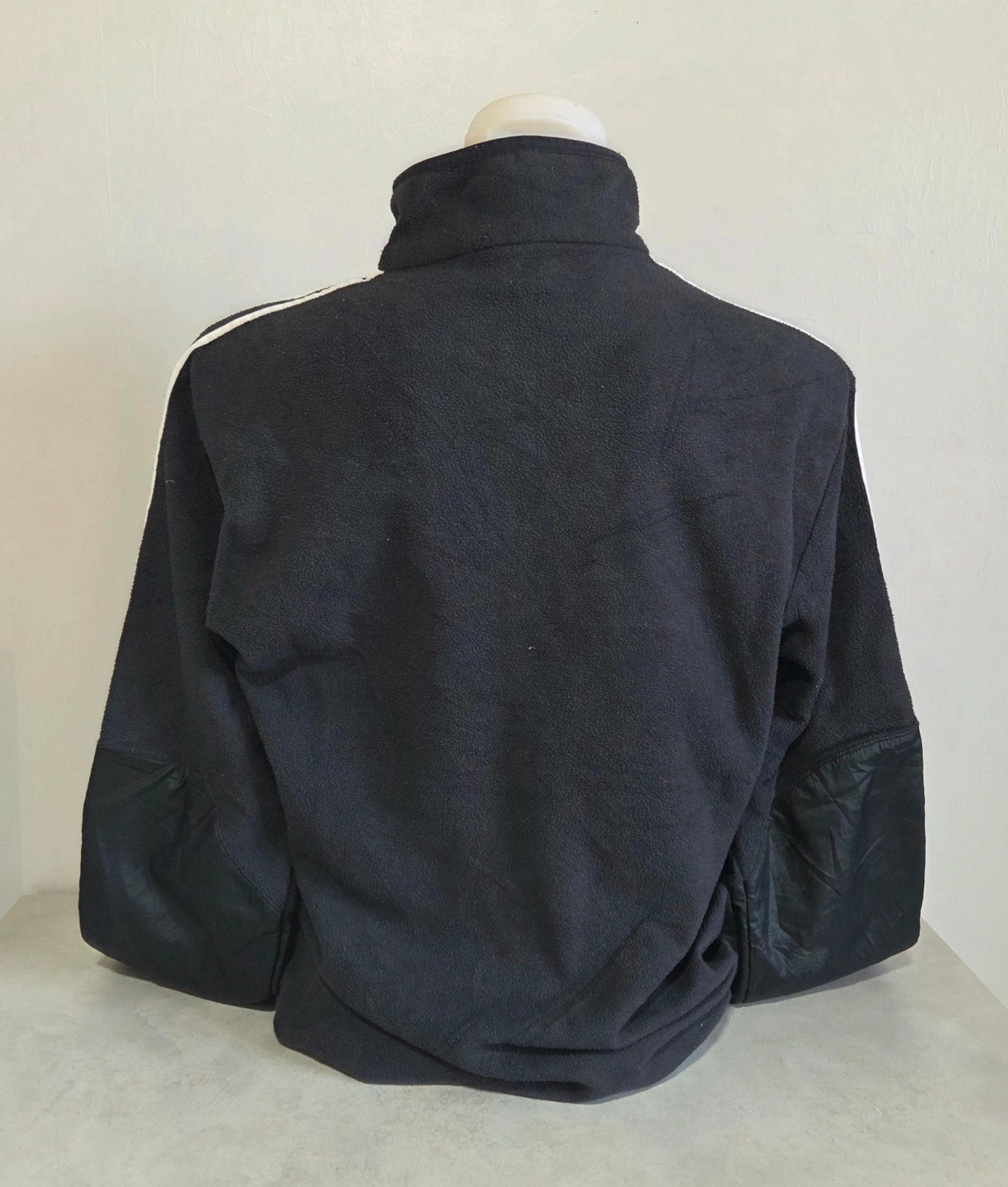 Pull sweat woody veste col zippé camionneur Adidas vintage polaire taille S/M noir blanc – adidas – taille M / 38 / 10 5