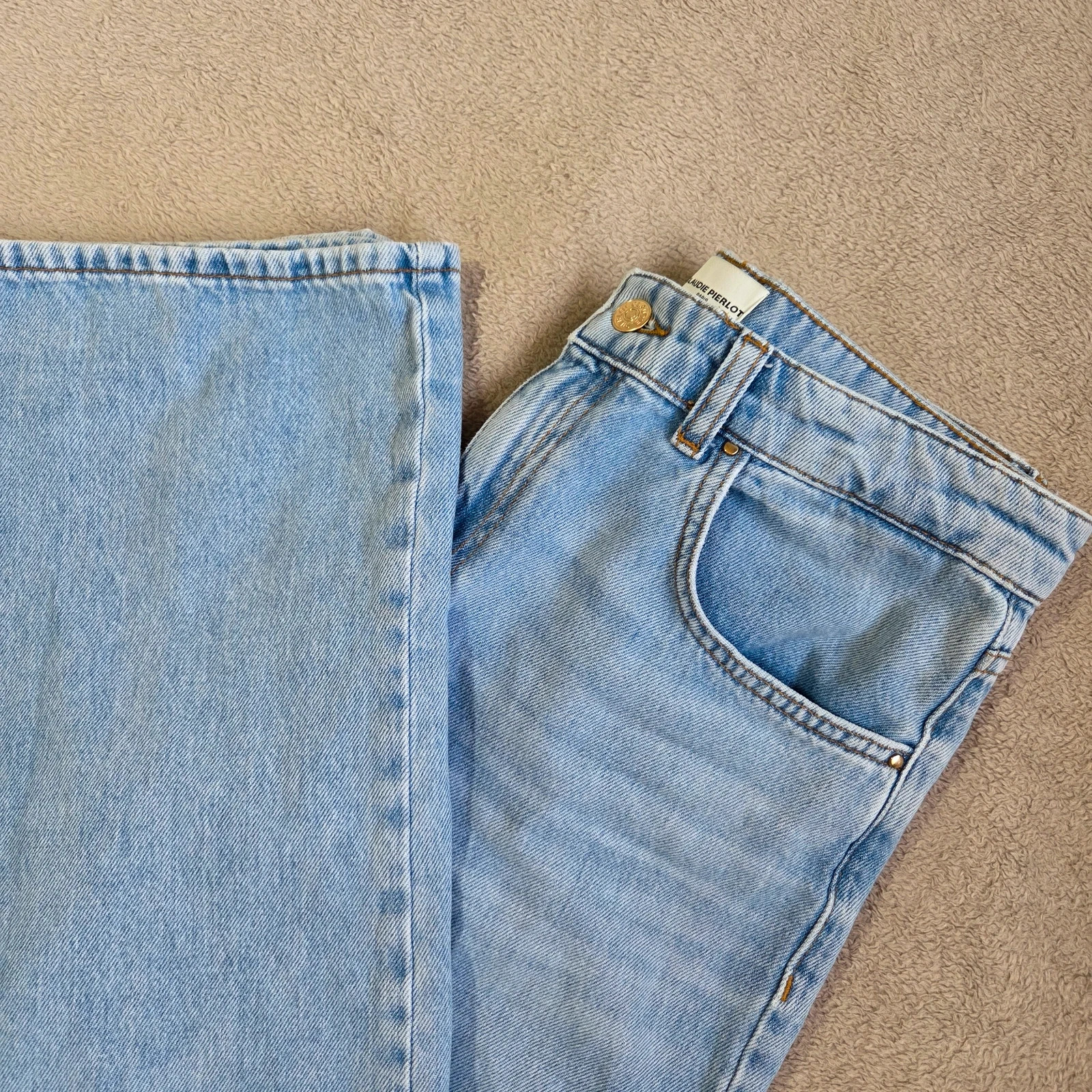 Jeans denim coupe droite taille haute M/38 Claudie Pierlot – Claudie Pierlot – taille M / 38 / 10 2