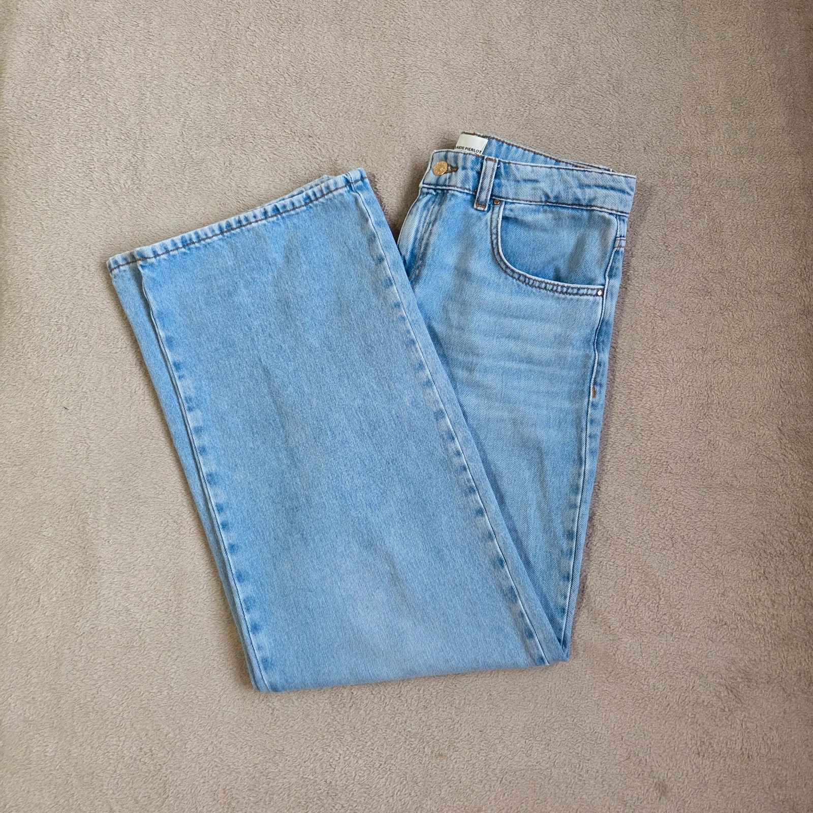 Jeans denim coupe droite taille haute M/38 Claudie Pierlot