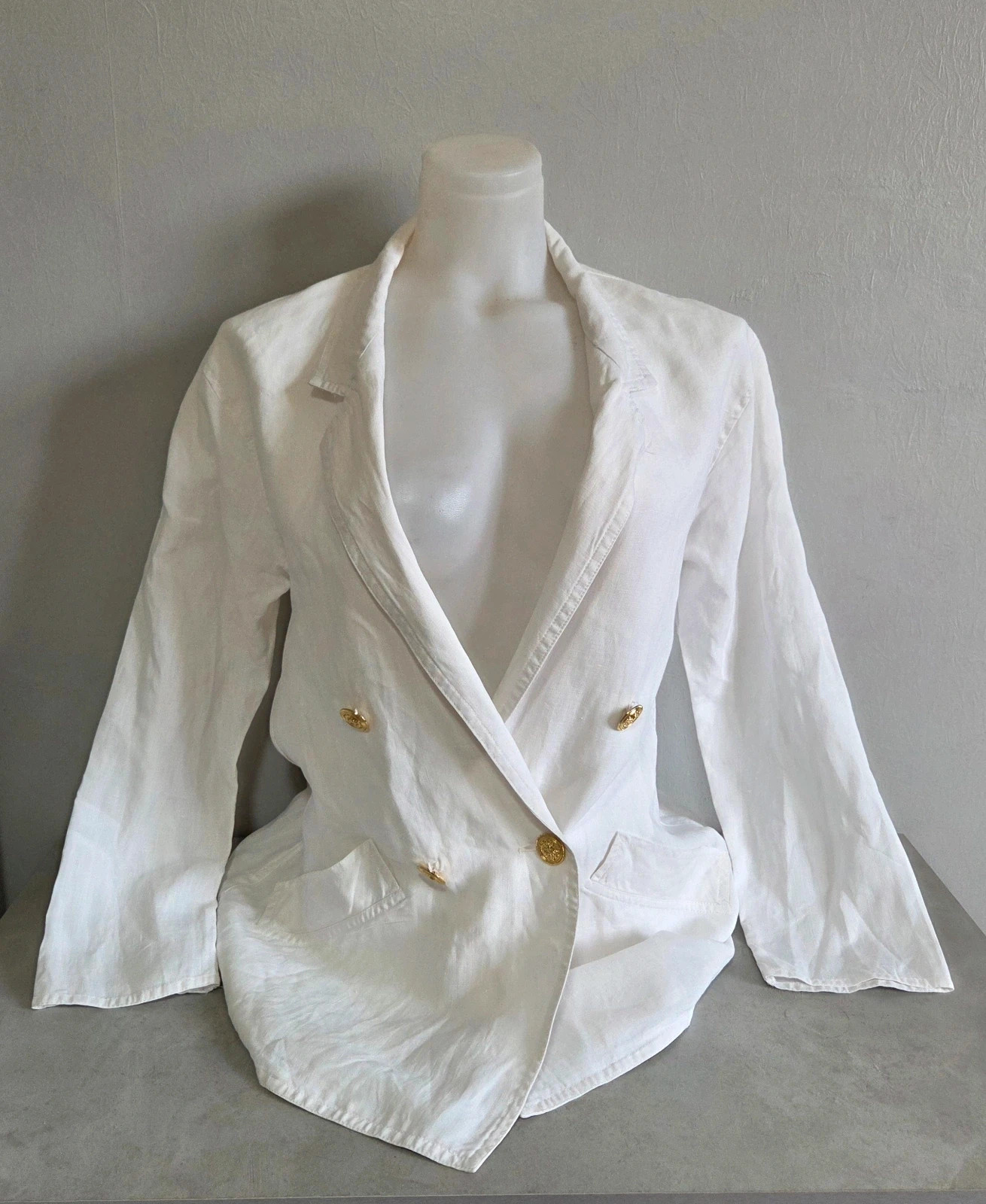 Veste taille blazer Max Mara 100% lin blanc taille L/40 – Max Mara – taille L / 40 / 12 2