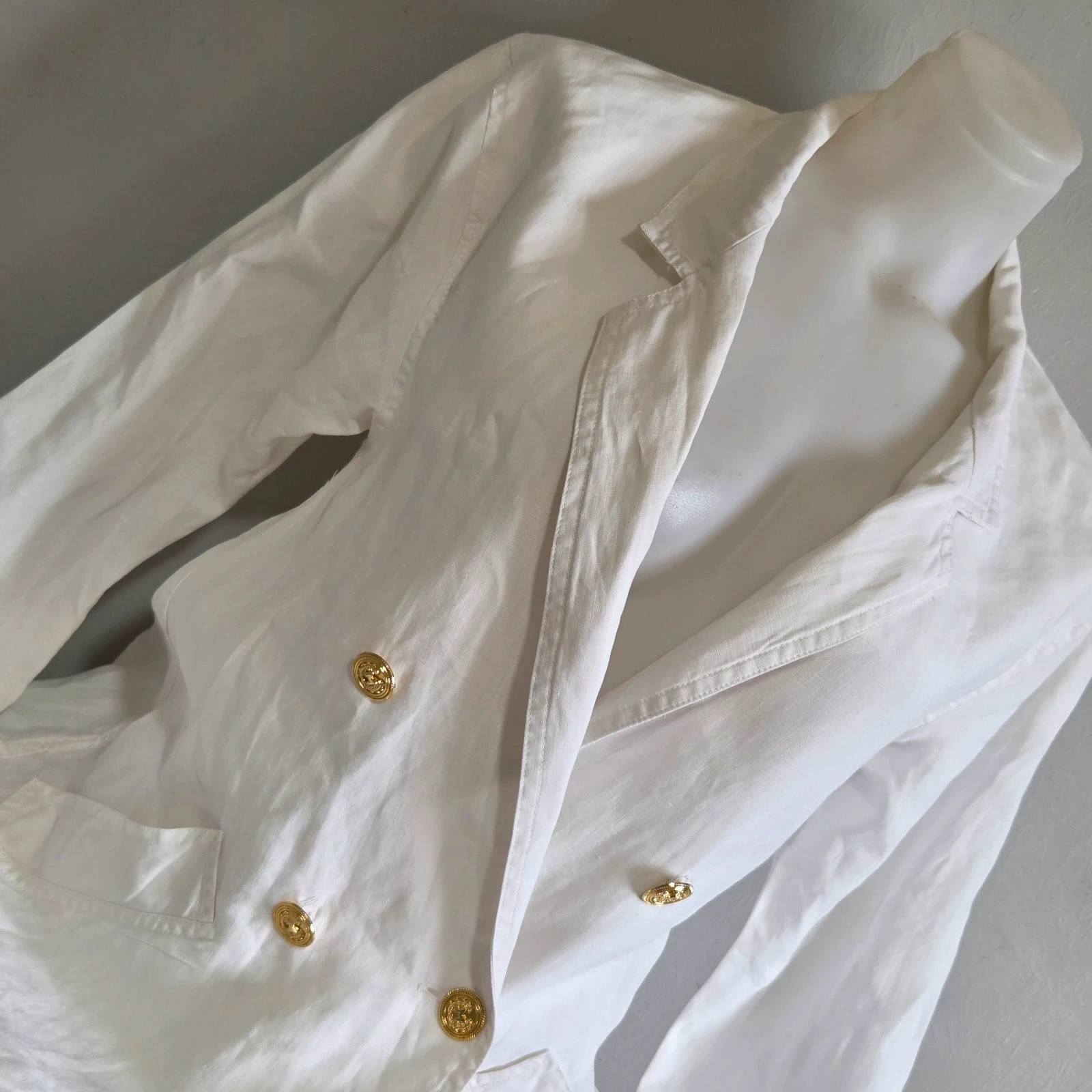 Veste taille blazer Max Mara 100% lin blanc taille L/40