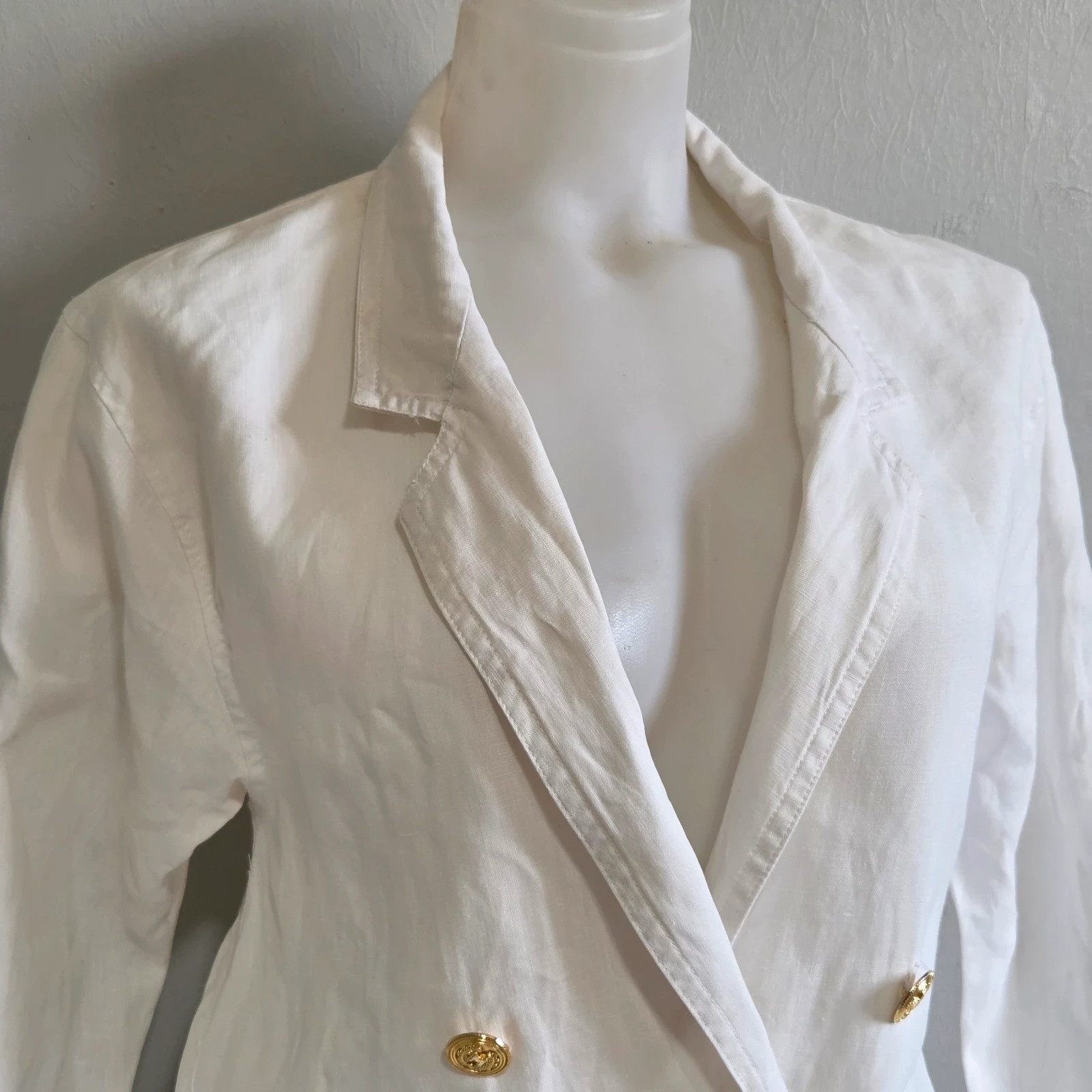 Veste taille blazer Max Mara 100% lin blanc taille L/40 – Max Mara – taille L / 40 / 12 5