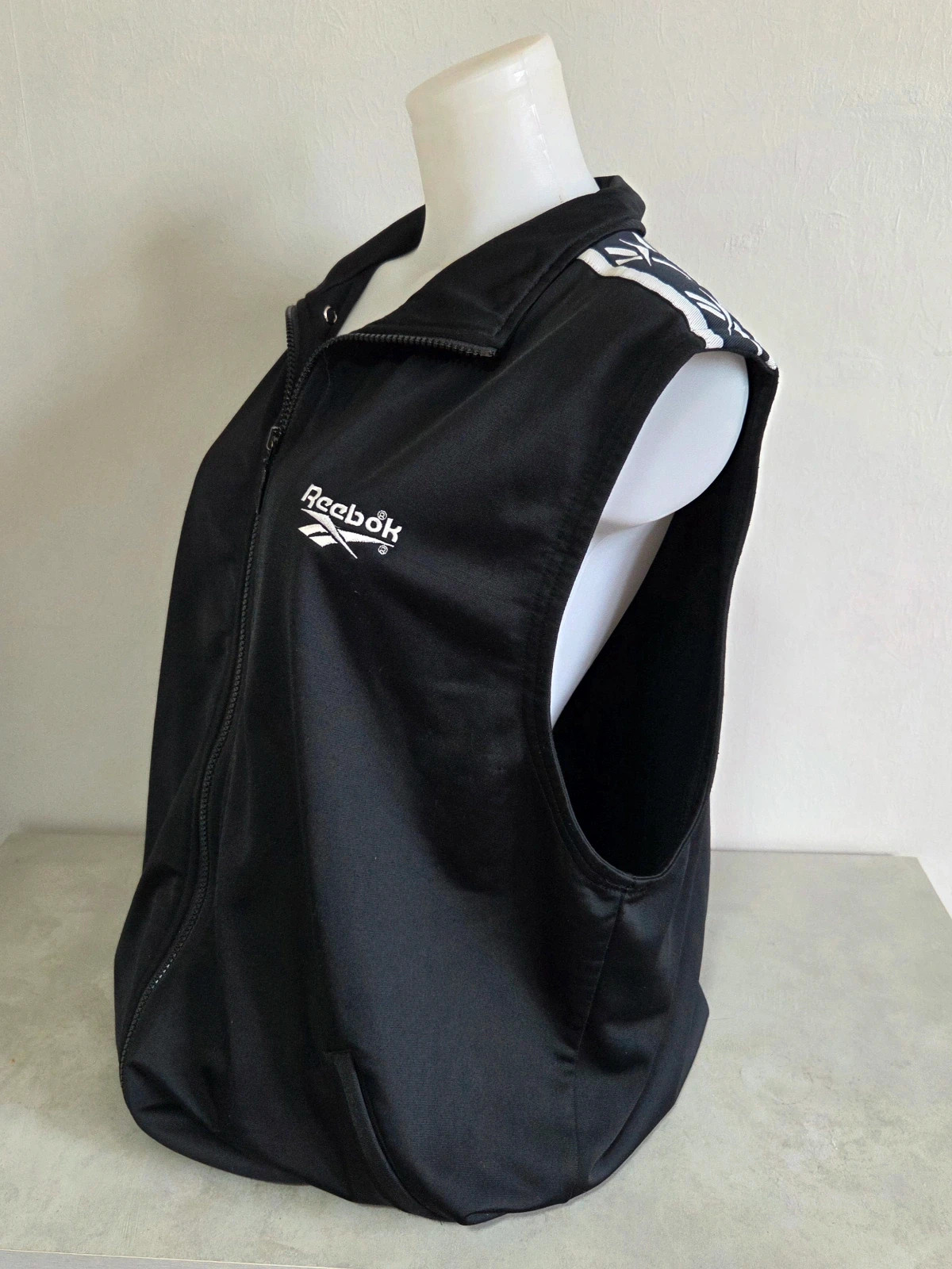 Veste sans manches reebok vintage année 90 noir blanc oversize taille M