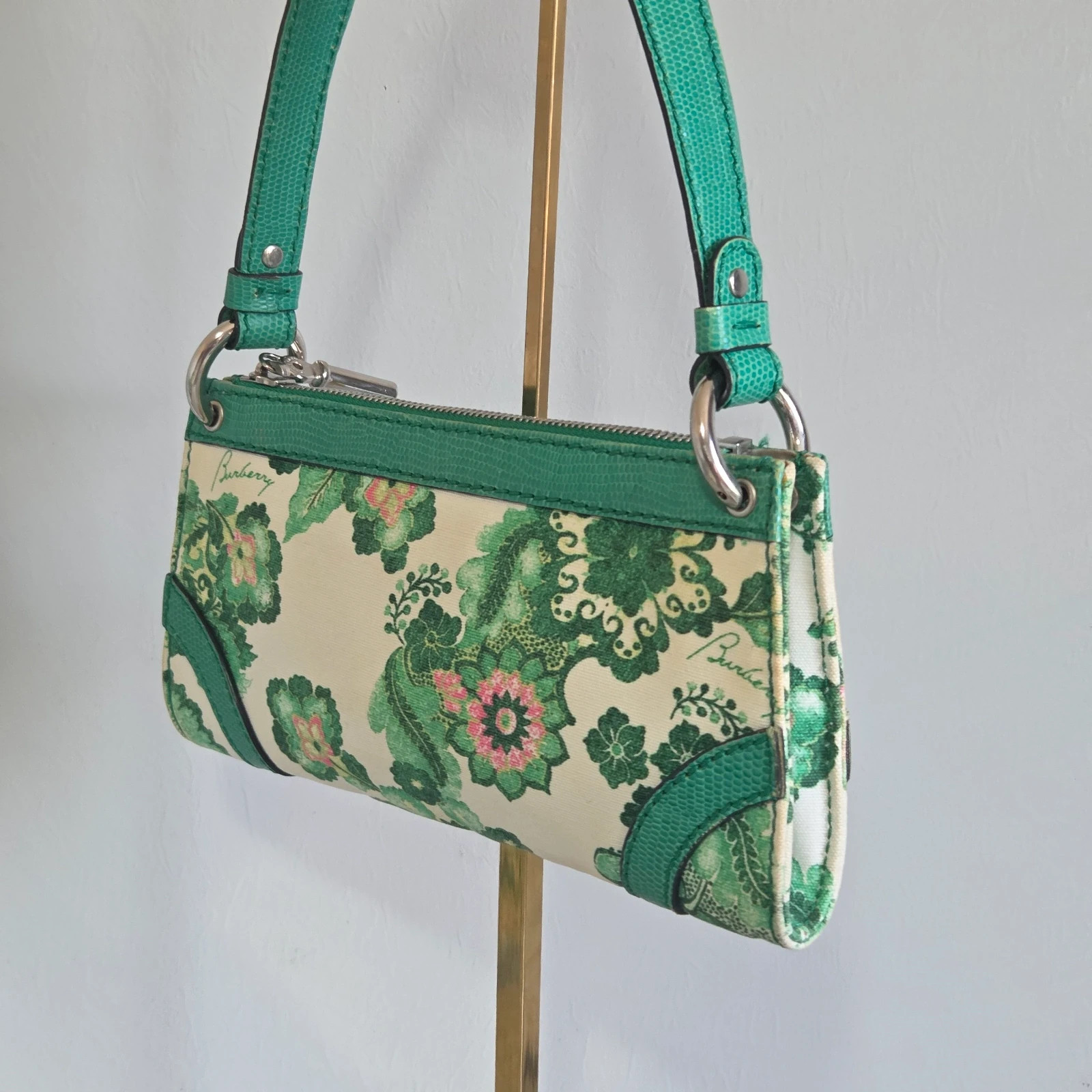 Mini sac a main Burberry vintage motif fleur baguette – Burberry 3