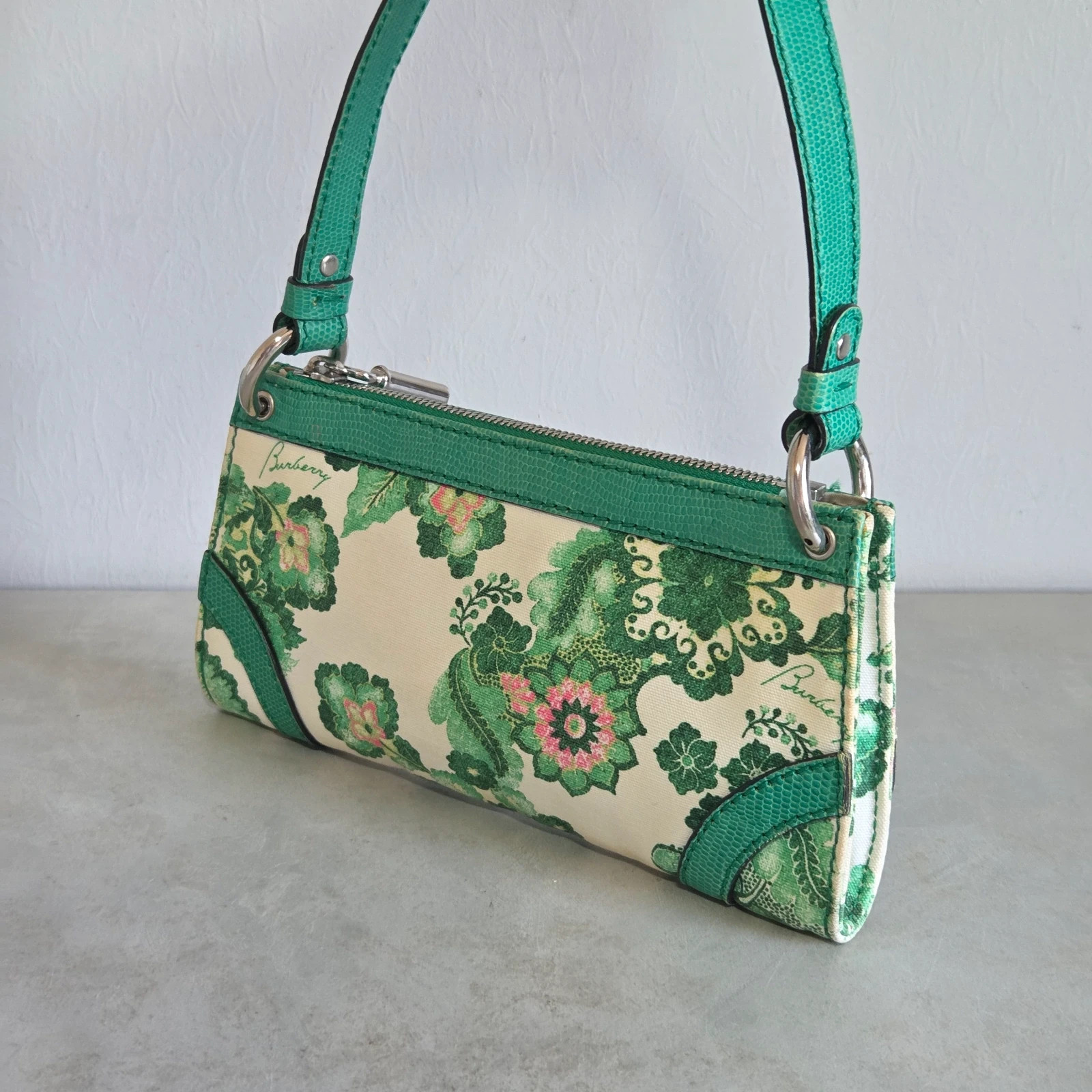 Mini sac a main Burberry vintage motif fleur baguette – Burberry 5