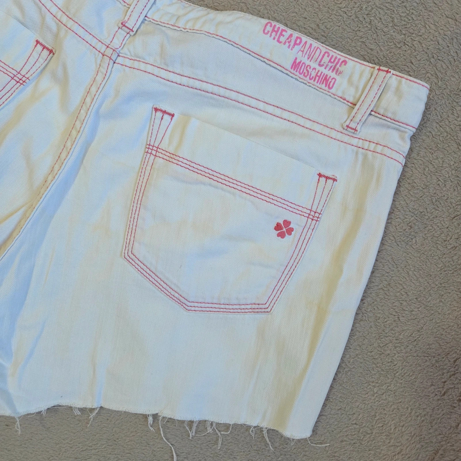 Short en jeans blanc rose moschino taille M france 42 italien – Moschino – taille M / 38 / 10 3