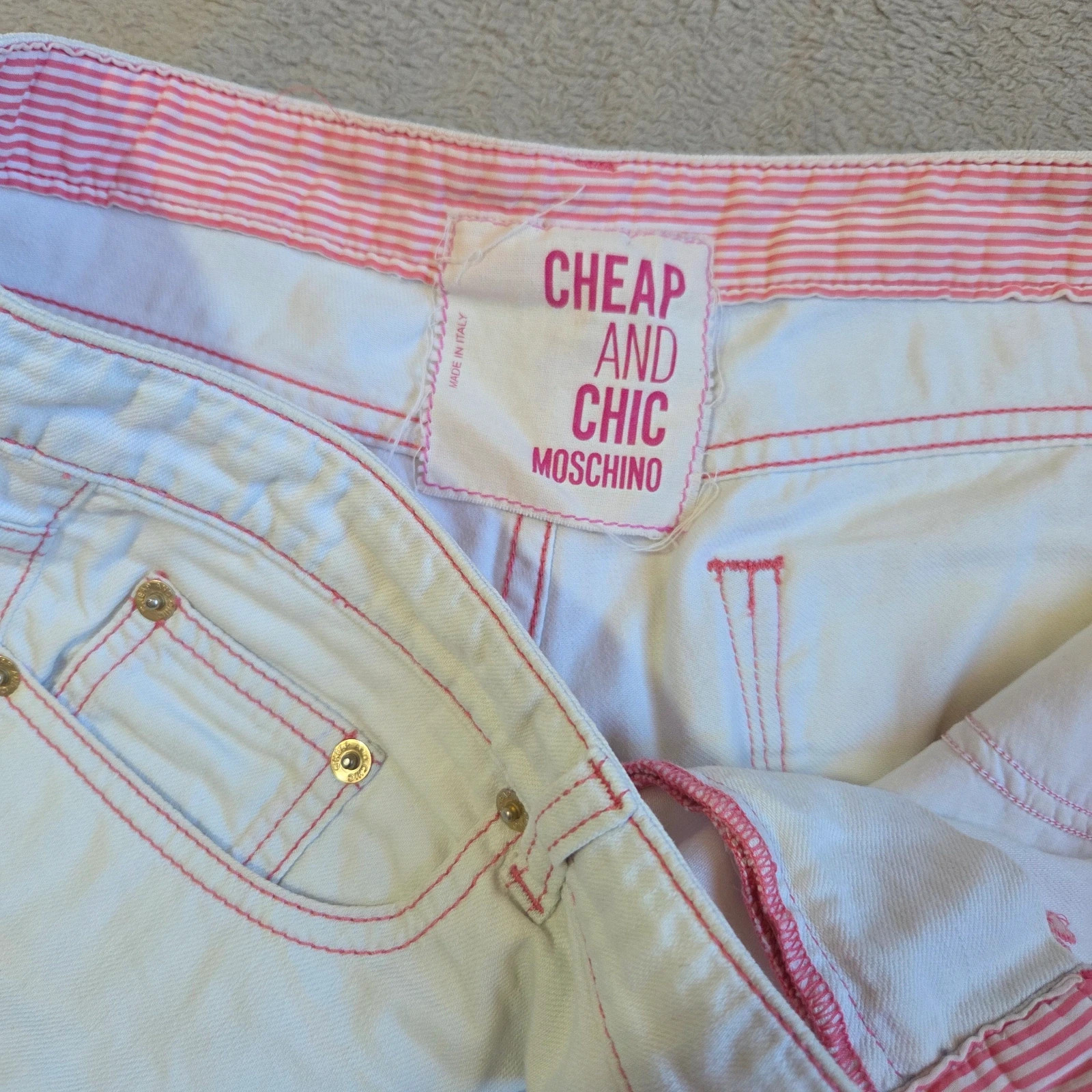 Short en jeans blanc rose moschino taille M france 42 italien – Moschino – taille M / 38 / 10 5