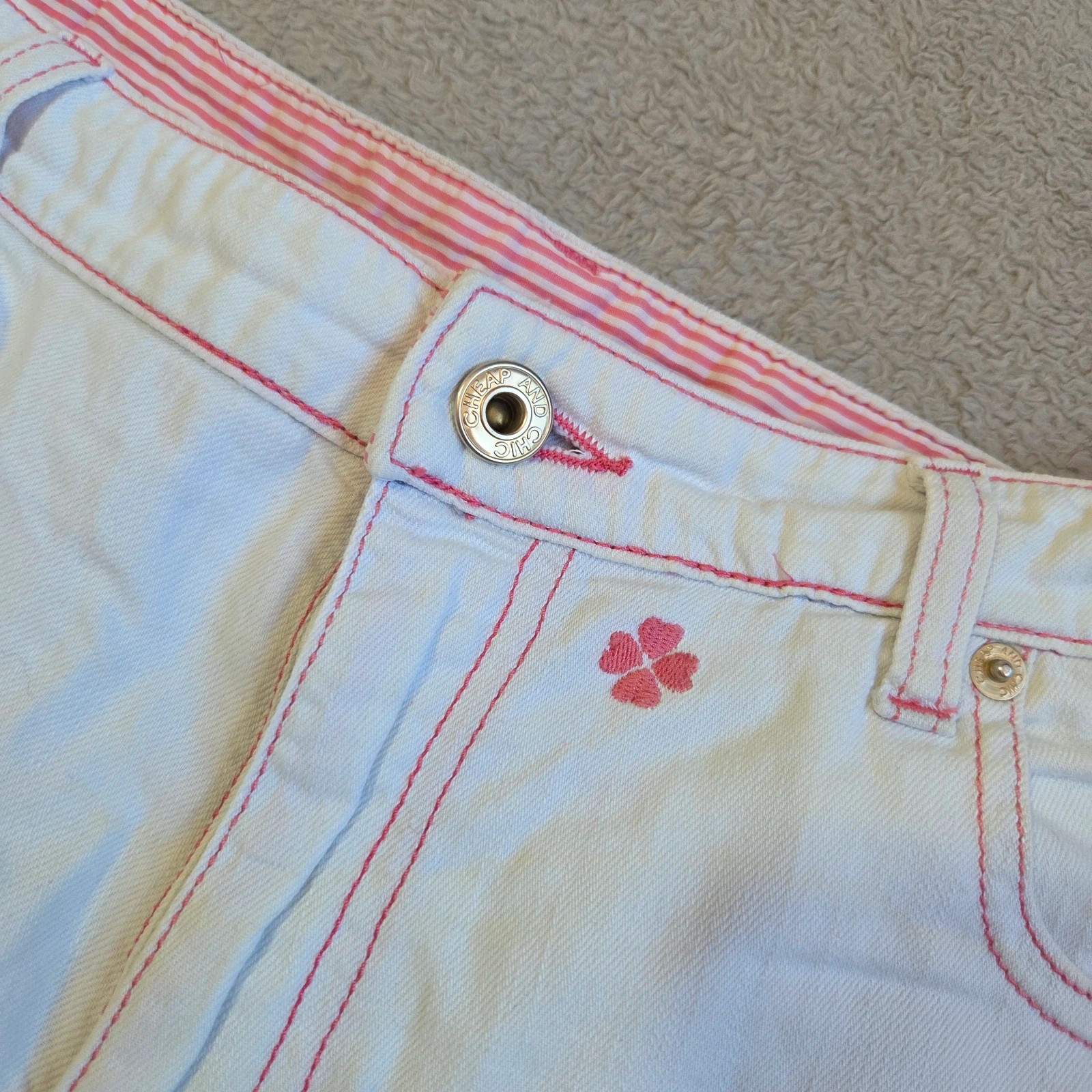 Short en jeans blanc rose moschino taille M france 42 italien – Moschino – taille M / 38 / 10 4