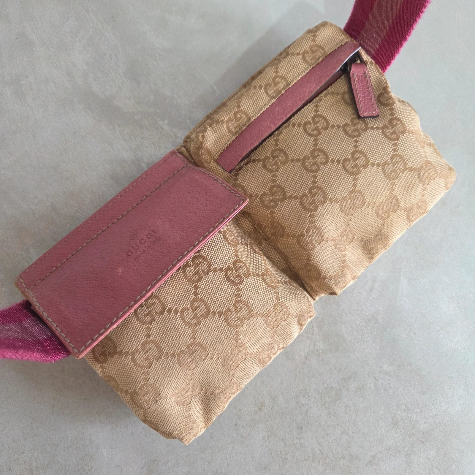 Sacoche sac banane ceinture gucci vintage rose beige – Gucci 2
