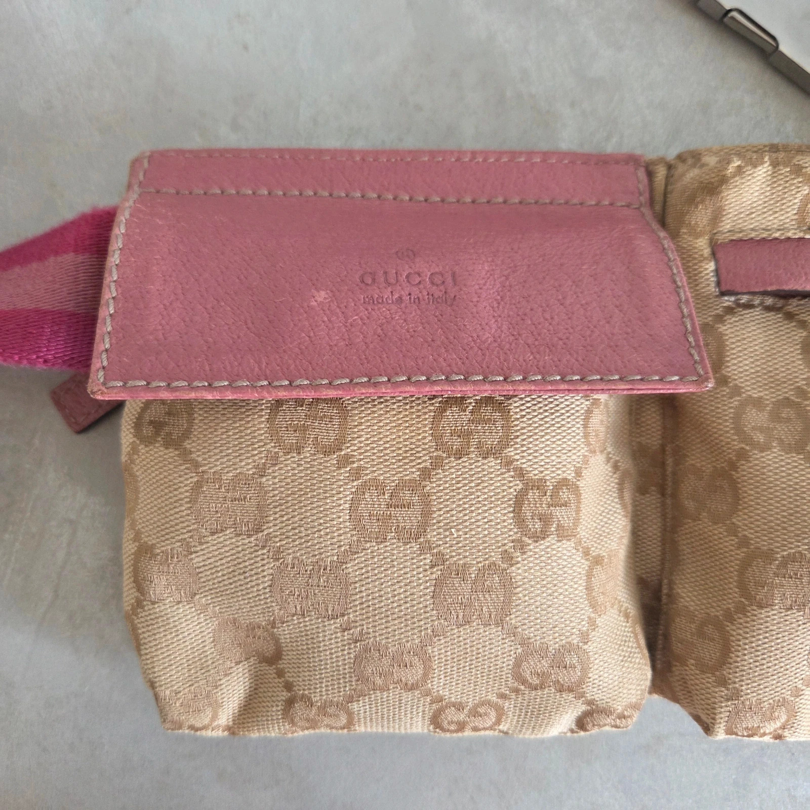 Sacoche sac banane ceinture gucci vintage rose beige – Gucci 3