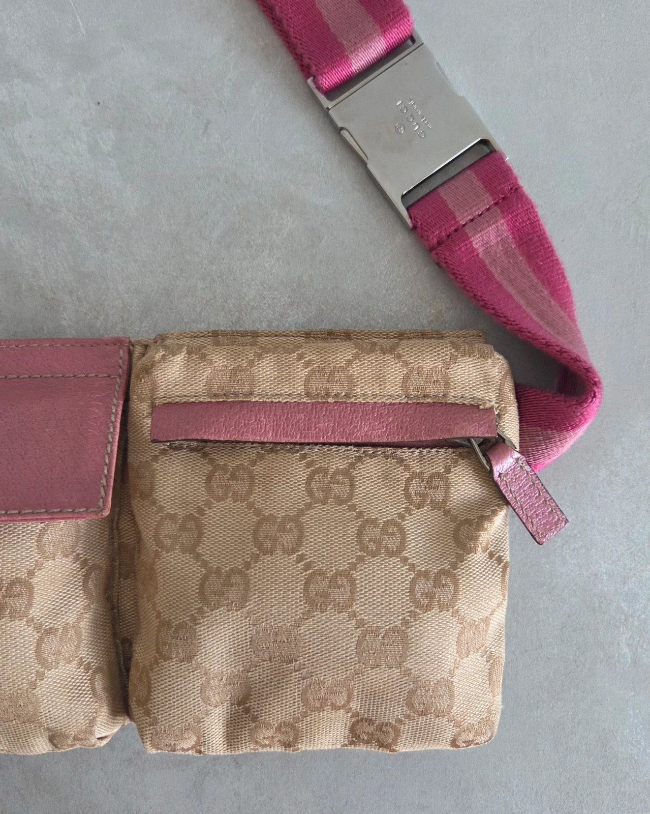 Sacoche sac banane ceinture gucci vintage rose beige – Gucci 4