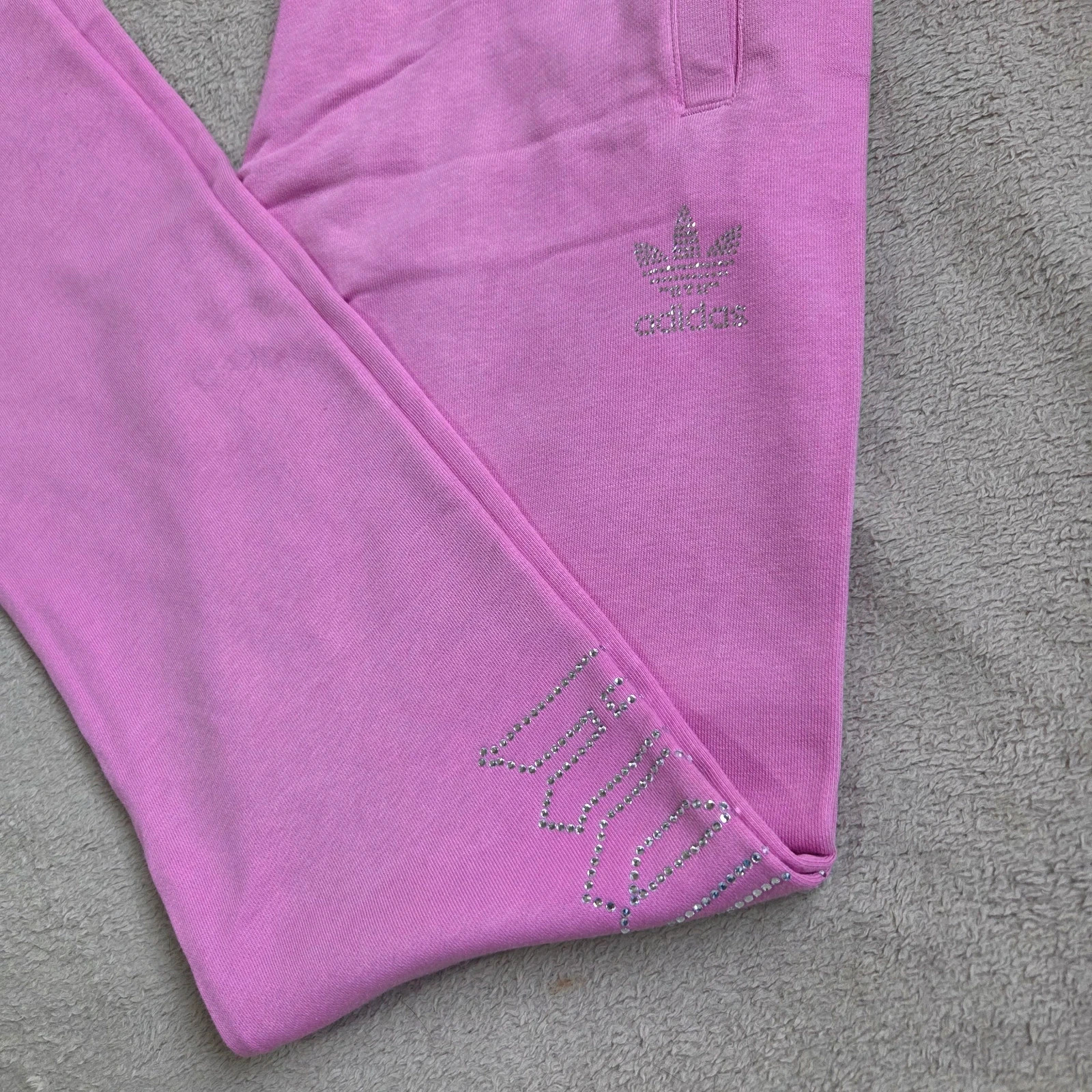 Pantalon adidas survêtement jogging Adidas jambe large diamant strass rose neuf taille L 40 – adidas – taille L / 40 / 12 2