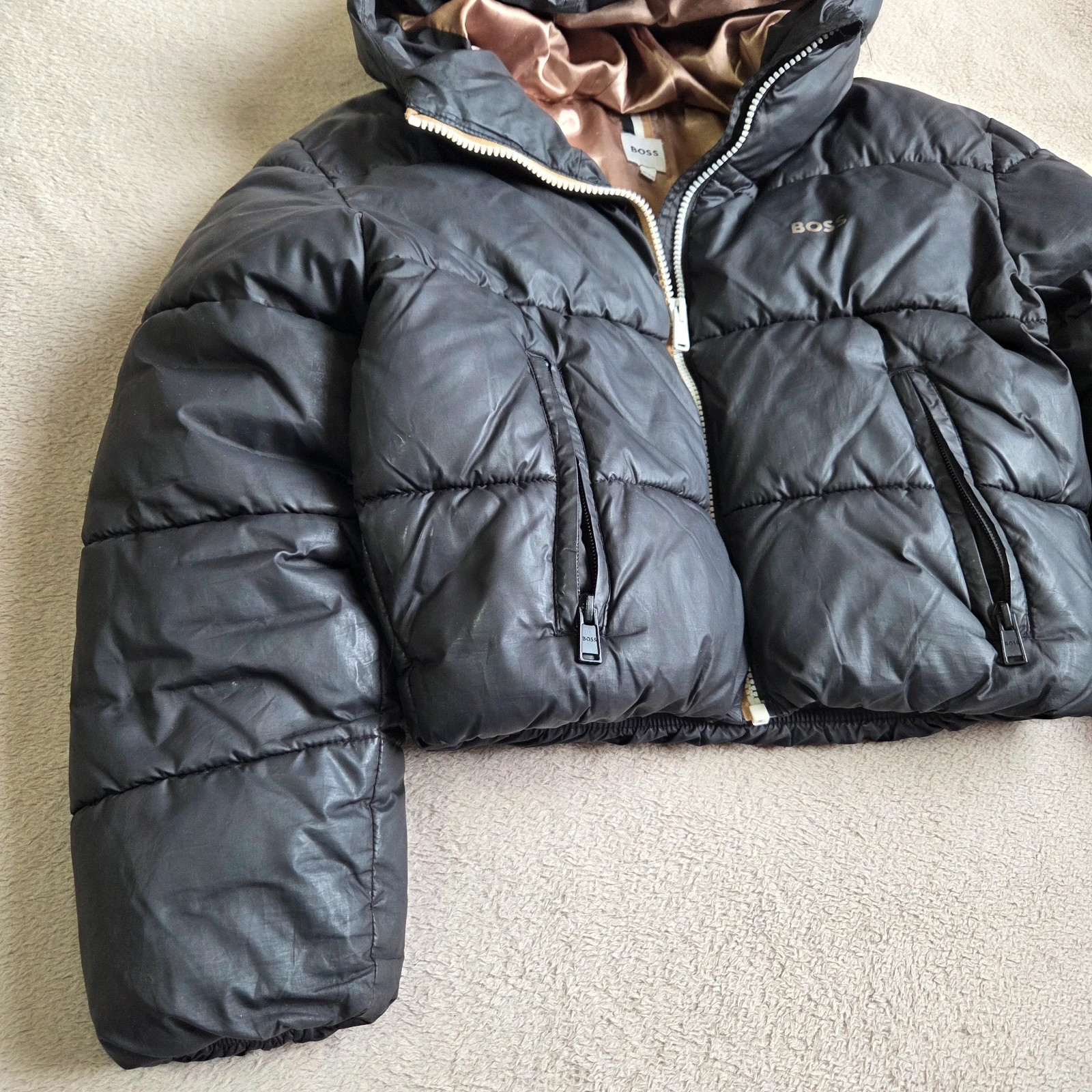 Blouson doudoune manteau enfant fille hugo boss court crop top taille 10 ans – Hugo Boss – taille 10 ans / 140 cm 3