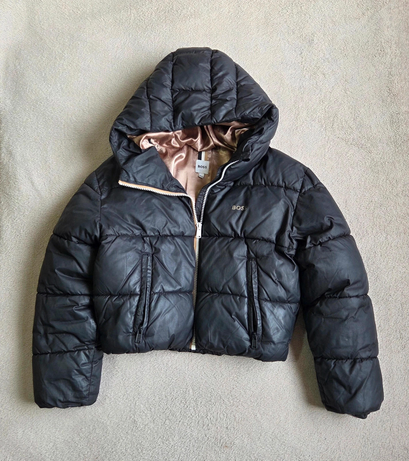 Blouson doudoune manteau enfant fille hugo boss court crop top taille 10 ans