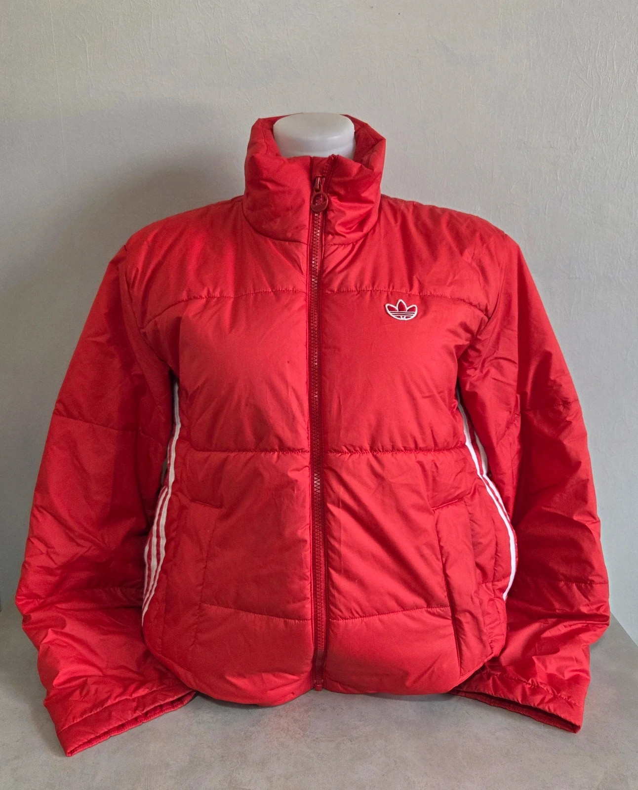 Blouson doudoune manteau hiver chaud Adidas rouge blanc taille M 38 – adidas – taille M / 38 / 10 2
