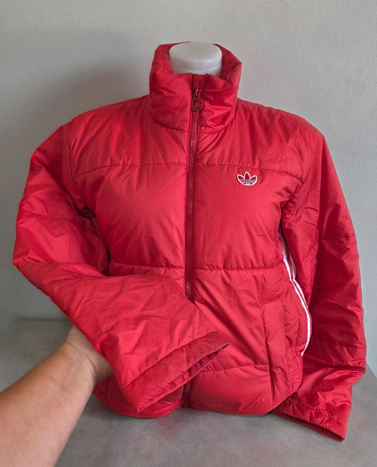 Blouson doudoune manteau hiver chaud Adidas rouge blanc taille M 38 – adidas – taille M / 38 / 10 4
