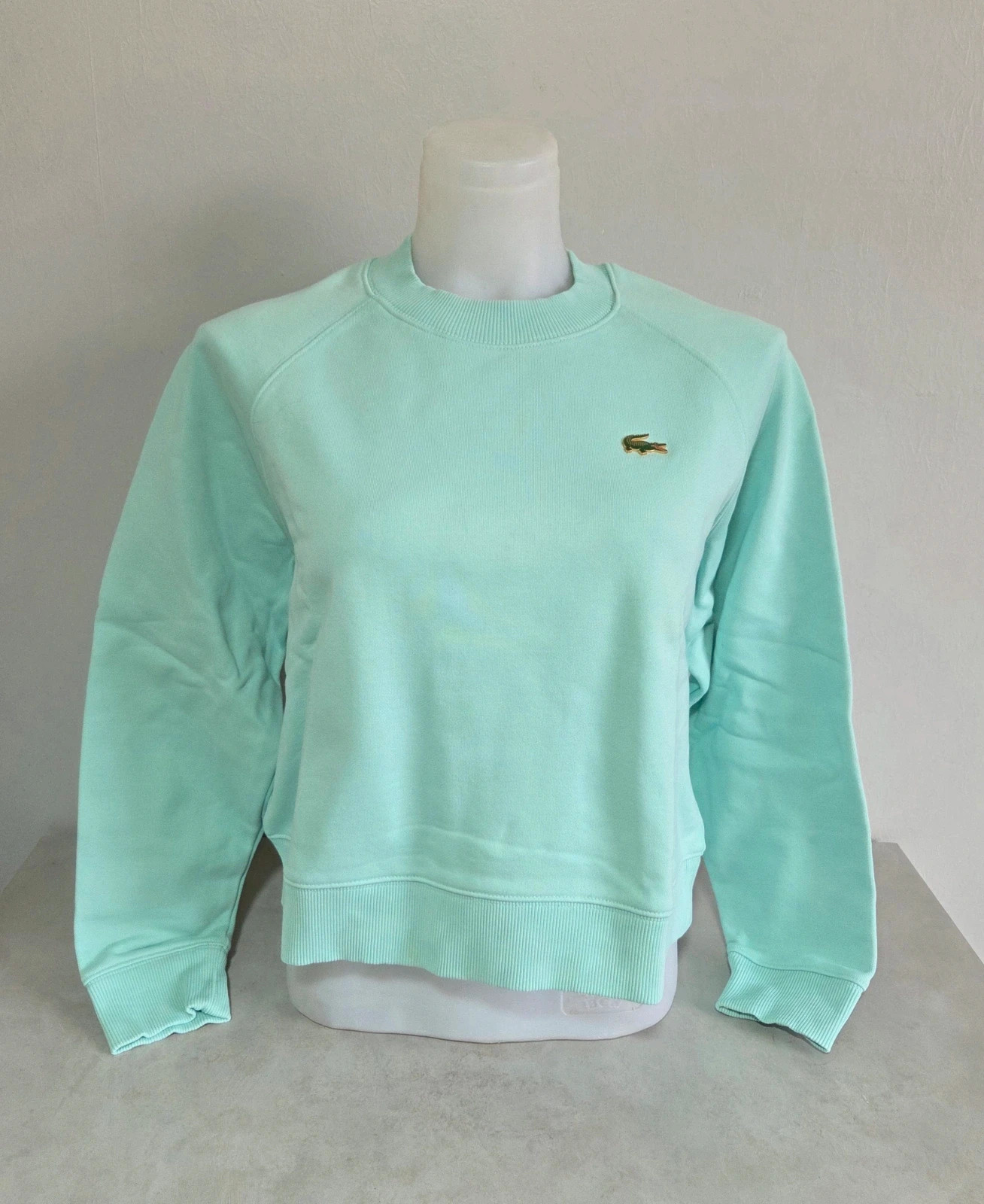 Pull sweat woody Lacoste turquoise femme court taille 38 M