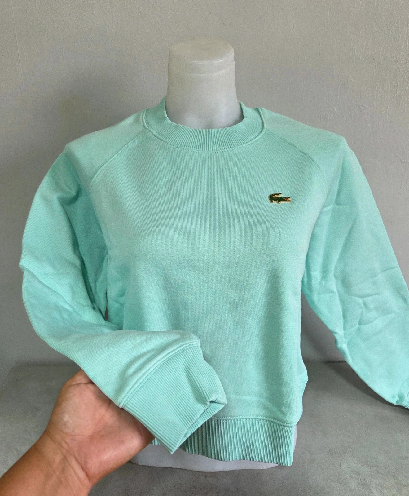 Pull sweat woody Lacoste turquoise femme court taille 38 M – Lacoste – taille M / 38 / 10 4