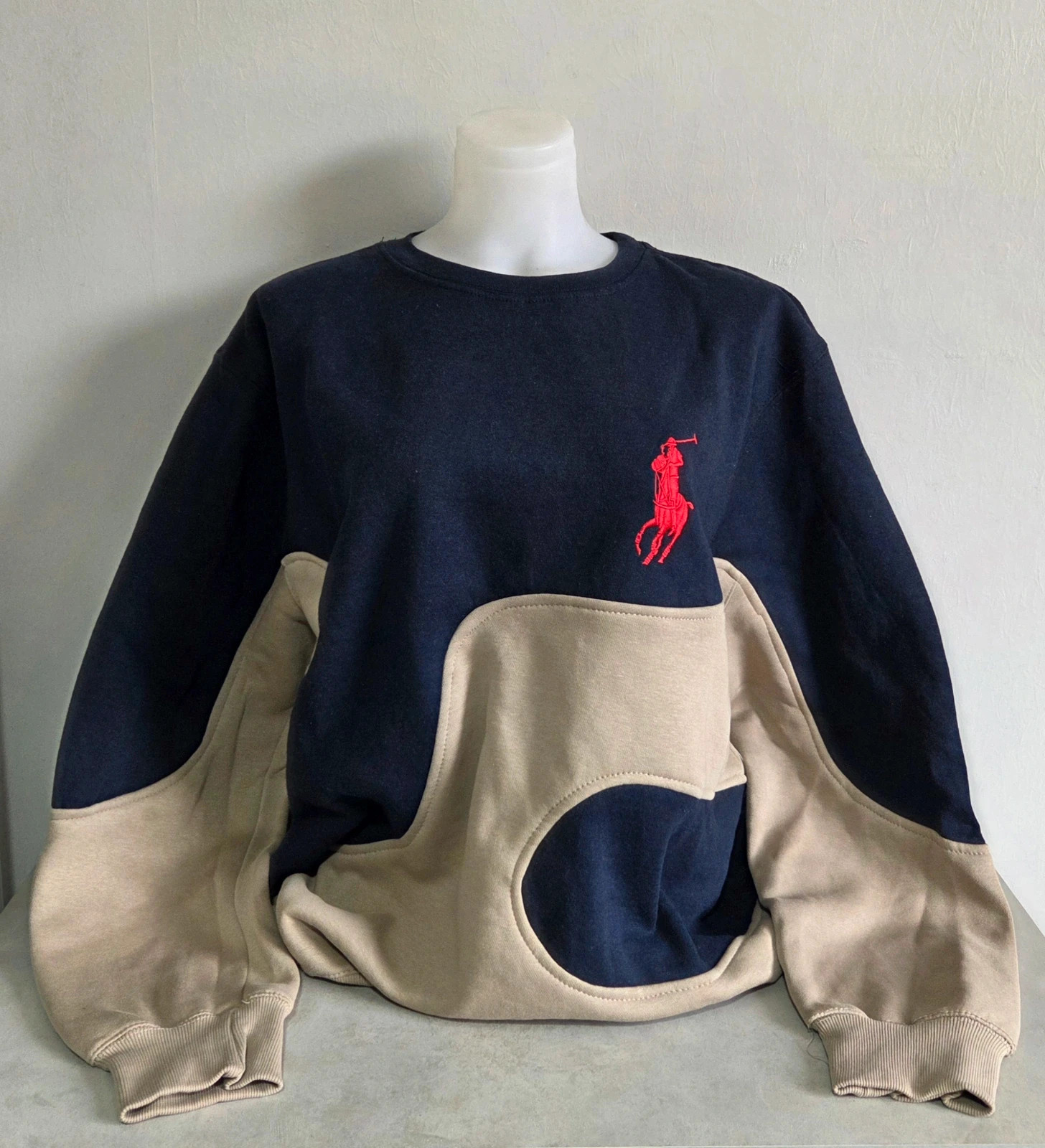 Pull sweat woody sweat-shirt vintage USA Ralph Lauren taille XL oversize large