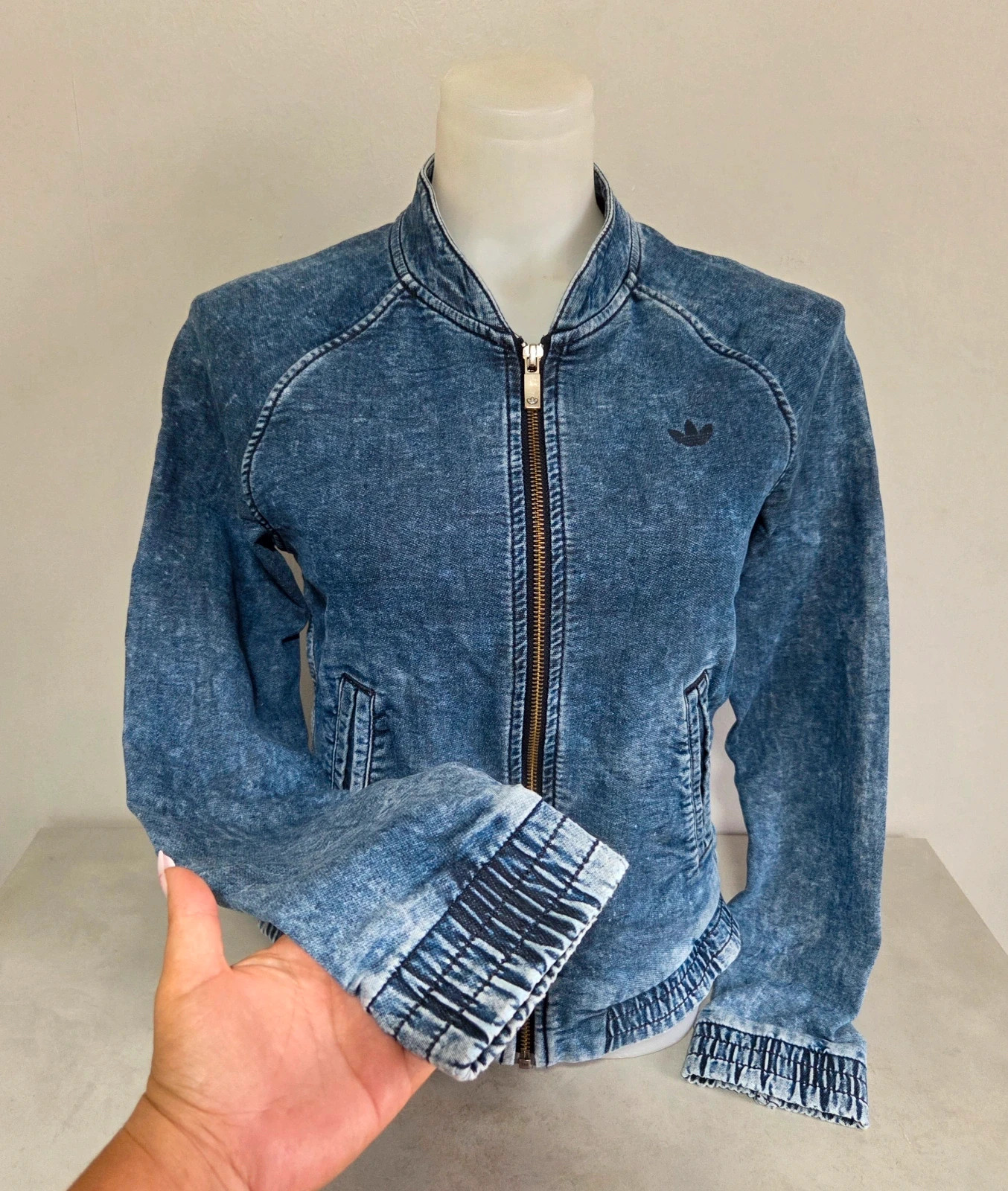 Veste survêtement Adidas vintage denim jeans taille XS – adidas – taille XS / 34 / 6 4