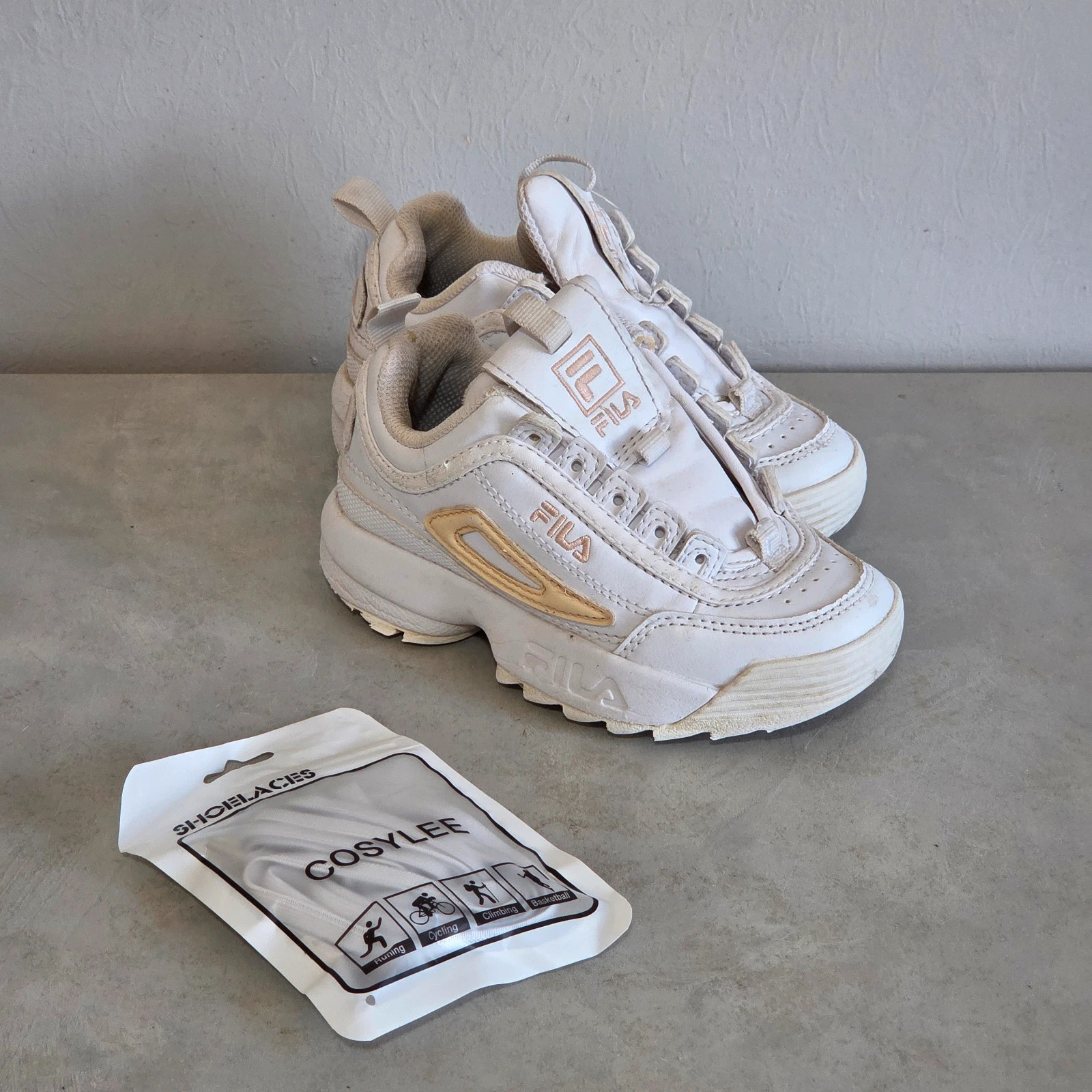 Sneakers basket fila enfant fille garçon mixte lacets élastique taille 28