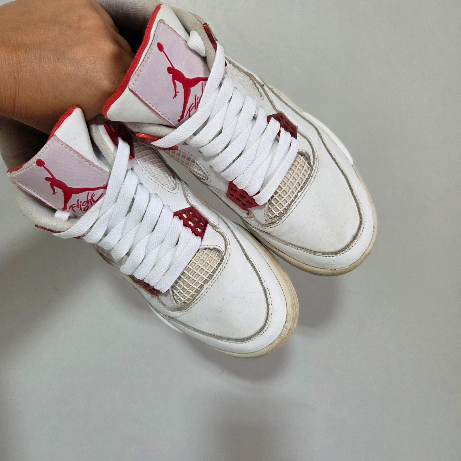 Sneakers basket air Jordan 4 metalic taille 38 blanc rouge – Jordan – taille 38 4