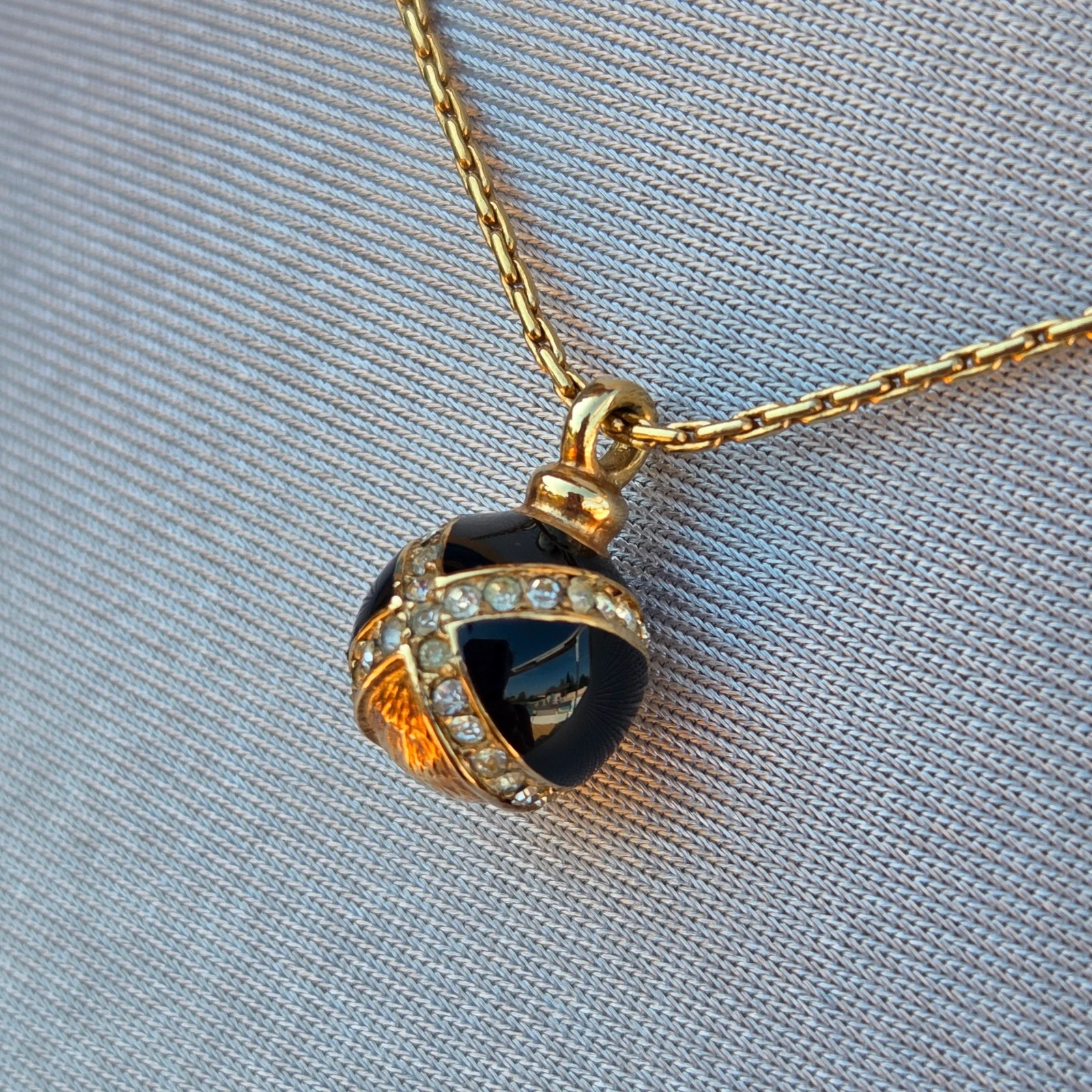 Collier pendentif accessoire bijoux Christian dior modèle vintage or noir – Christian Dior 3