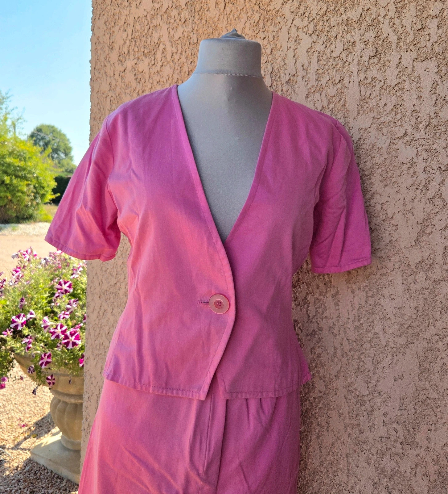 Ensemble Costume tailleur 2 pièces vintage Yves Saint Laurent vintage rose taille M/L – Yves Saint Laurent – taille L / 40 / 12 2