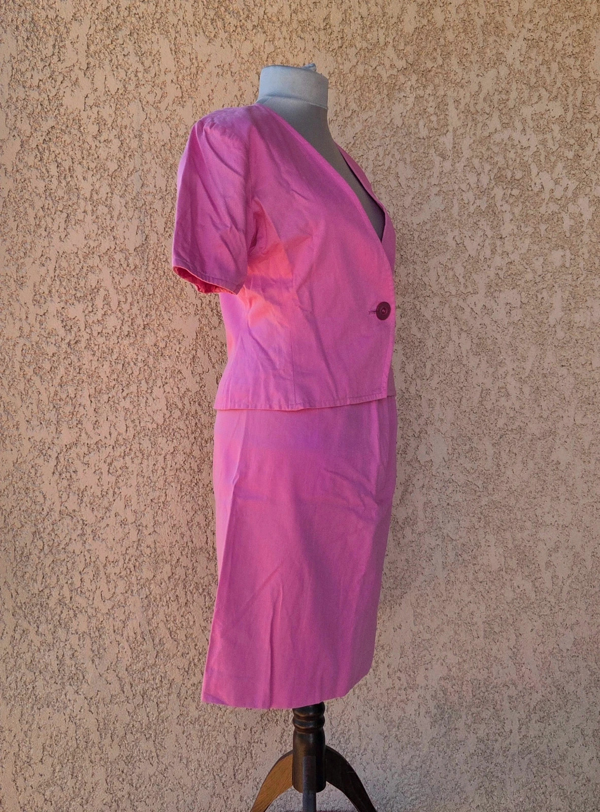 Ensemble Costume tailleur 2 pièces vintage Yves Saint Laurent vintage rose taille M/L – Yves Saint Laurent – taille L / 40 / 12 4