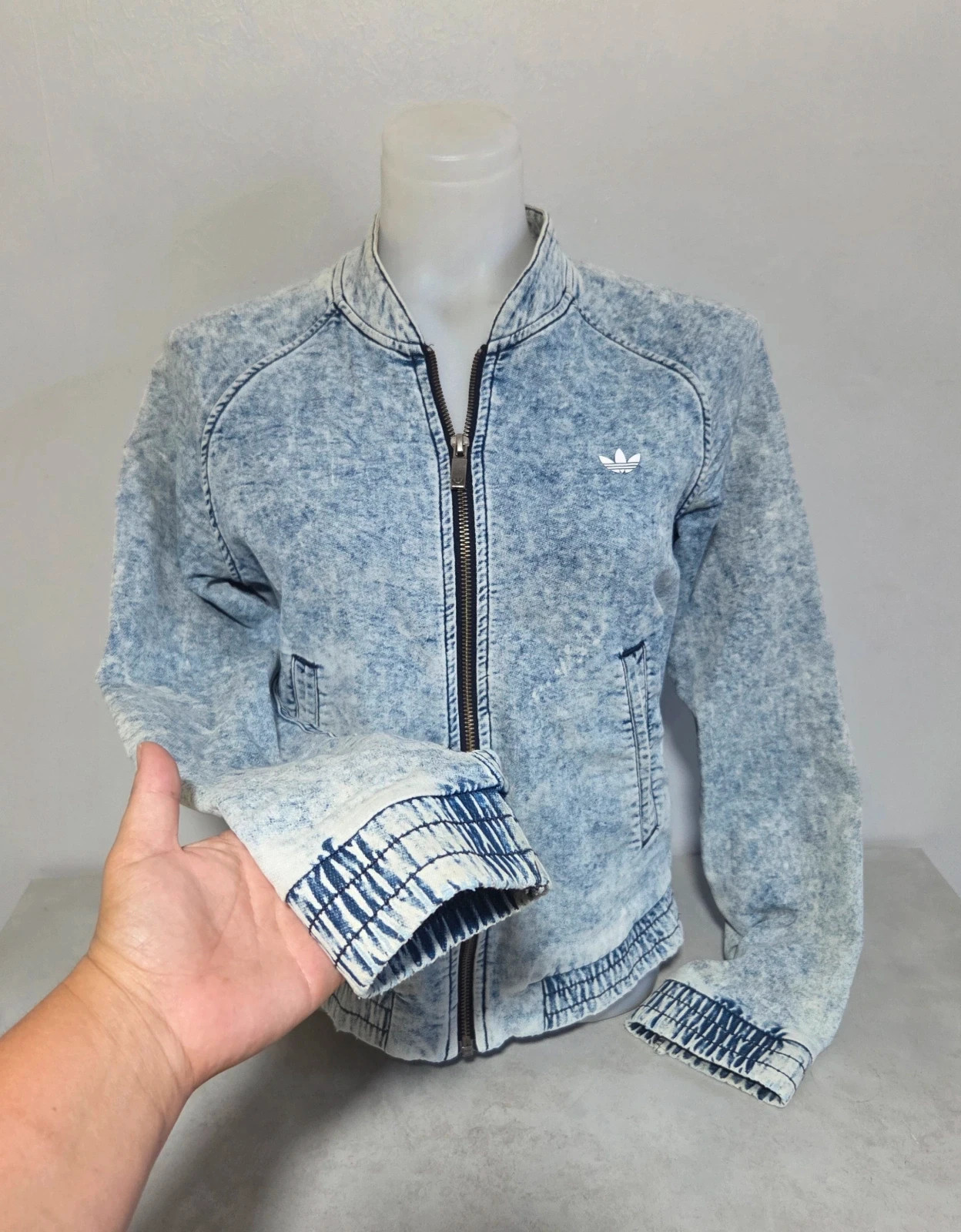 Veste zippé jeans denim Adidas vintage taille S – adidas – taille S / 36 / 8 4