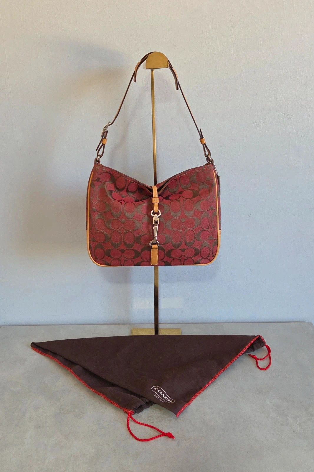 Sac a main hobo coach vintage hamptons cuir et toile denim – Coach 2
