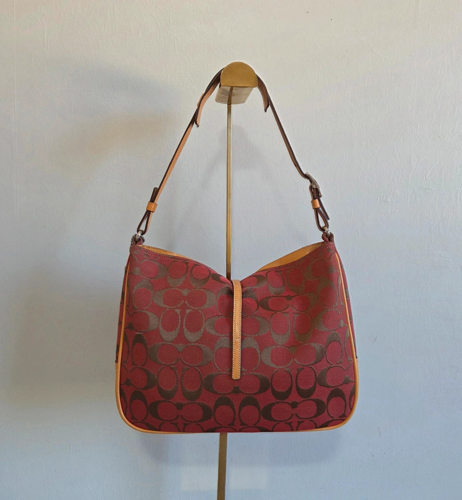 Sac a main hobo coach vintage hamptons cuir et toile denim – Coach 5