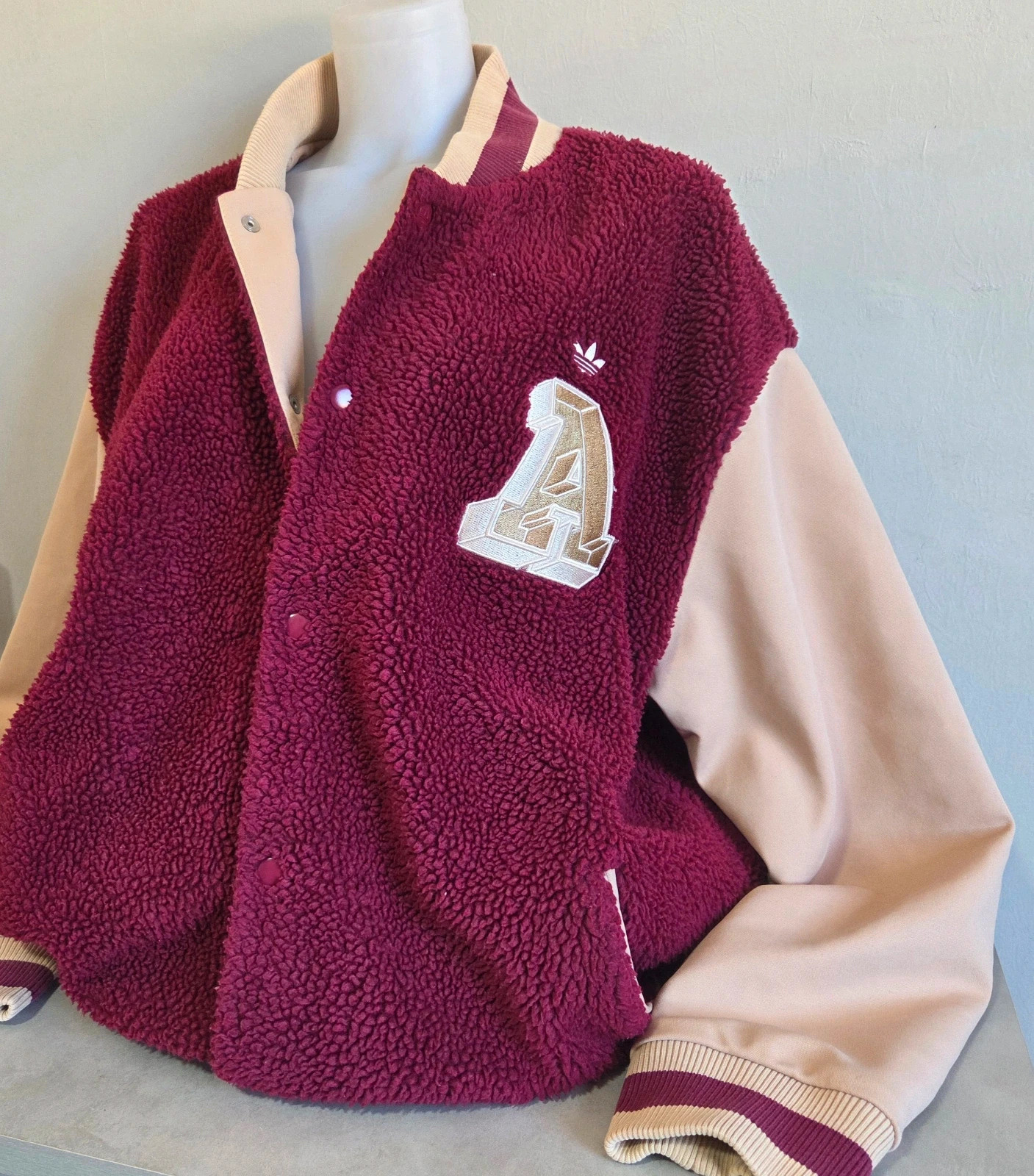 Veste bouton pression Adidas vintage logo brodé polaire moumoute piloupilou taille XL – adidas – taille XL / 42 / 14 2