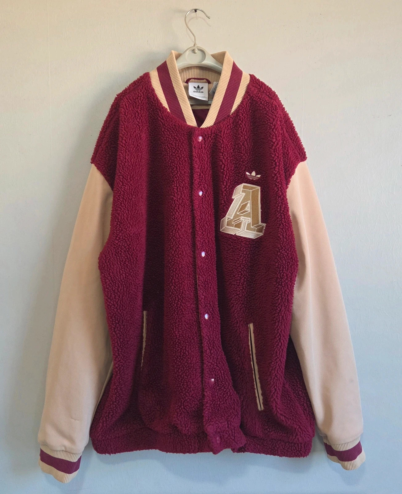 Veste bouton pression Adidas vintage logo brodé polaire moumoute piloupilou taille XL – adidas – taille XL / 42 / 14 5