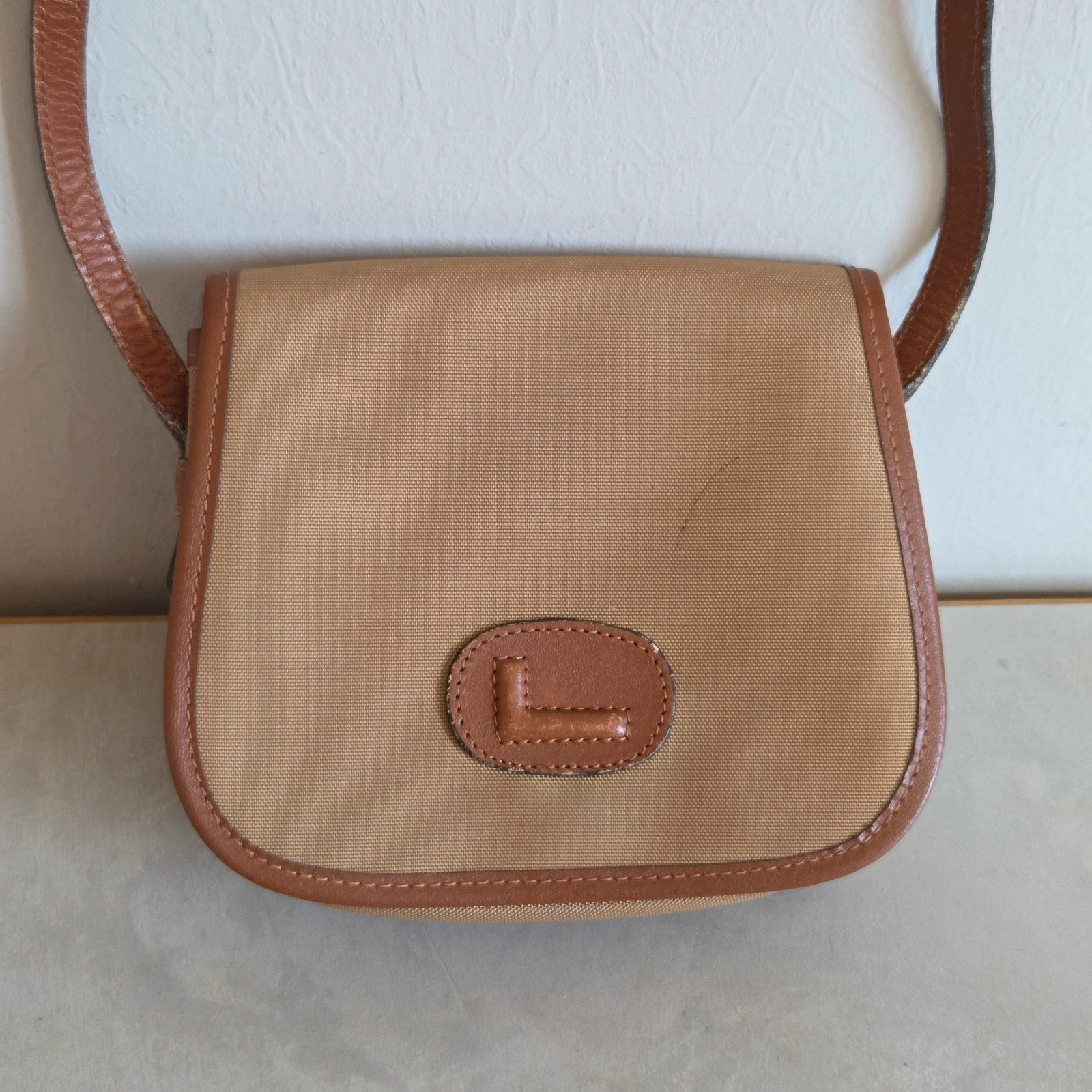 Sac bandoulière mini bag Lancel vintage toile et cuir – Lancel 2