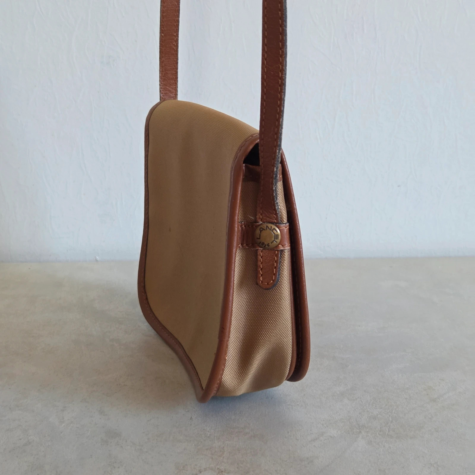 Sac bandoulière mini bag Lancel vintage toile et cuir – Lancel 3