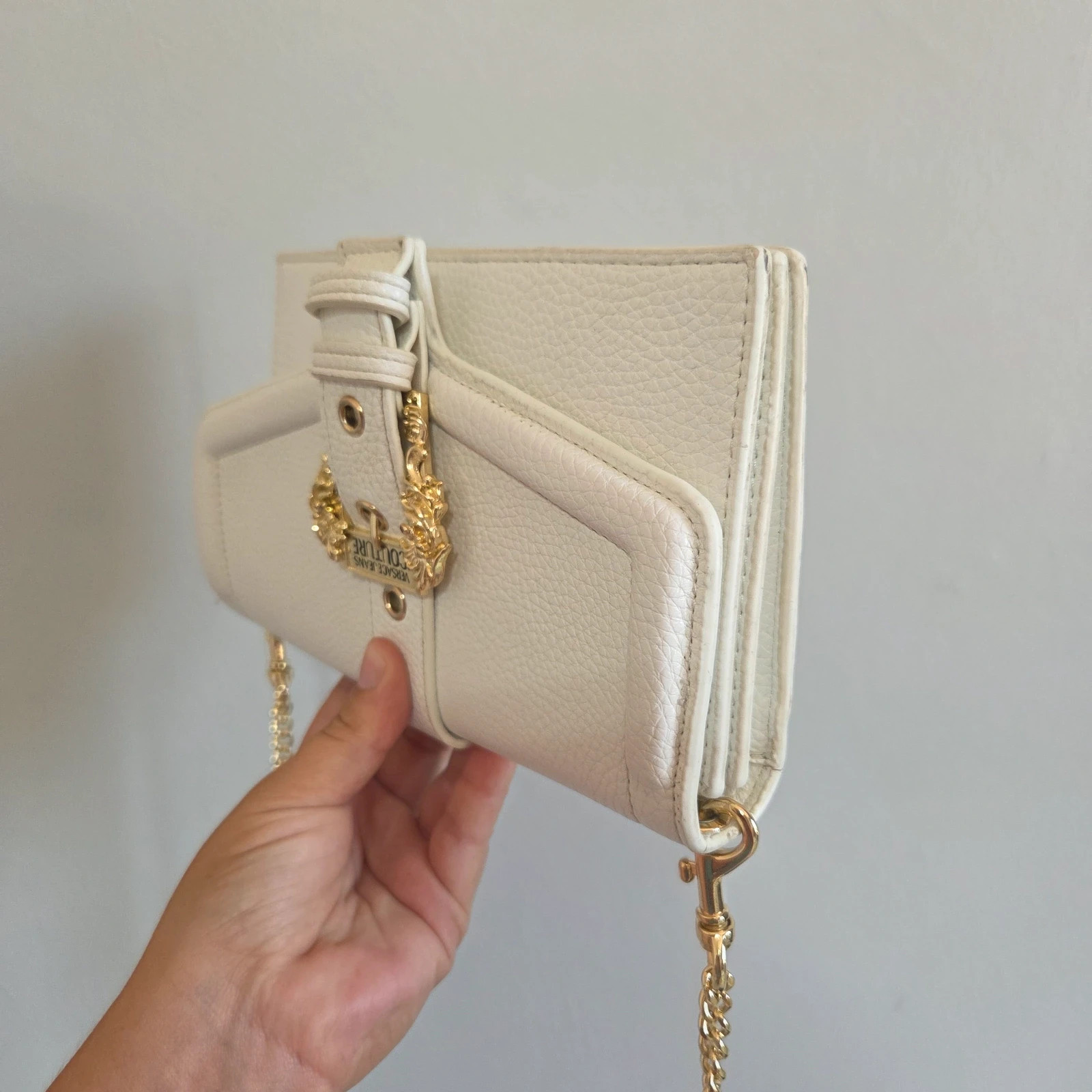 Sac a main bandoulière versace jeans couture blanc or doré avec boite – Versace Jeans 4