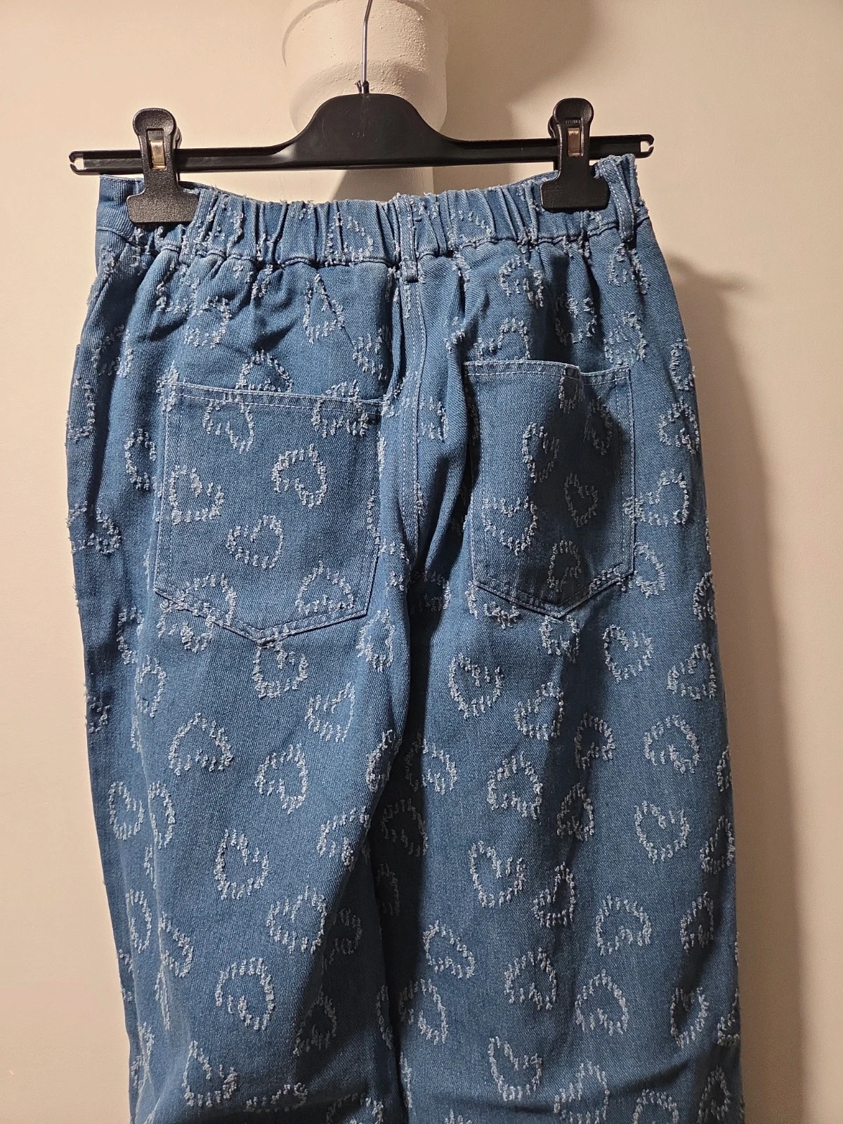 Jean large bleu denim imprimé cœurs - in april 1986 - Taille S/M (36/38) – In April 1986 – taille S / 36 / 8 3