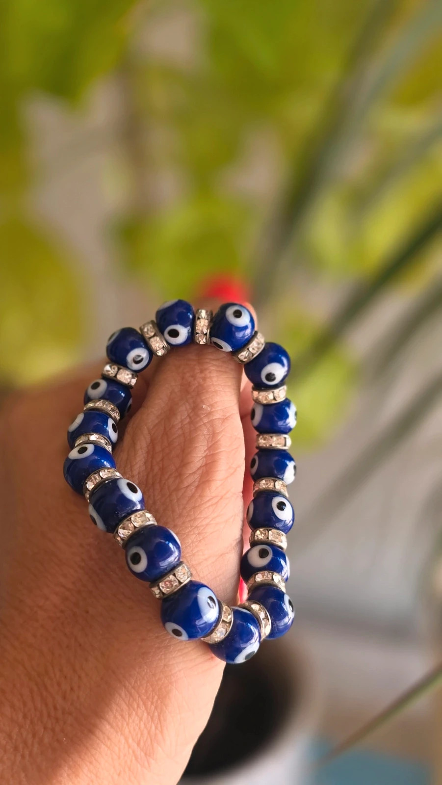 Pulsera amuleto Ojo Turco azul con strass brillante 2