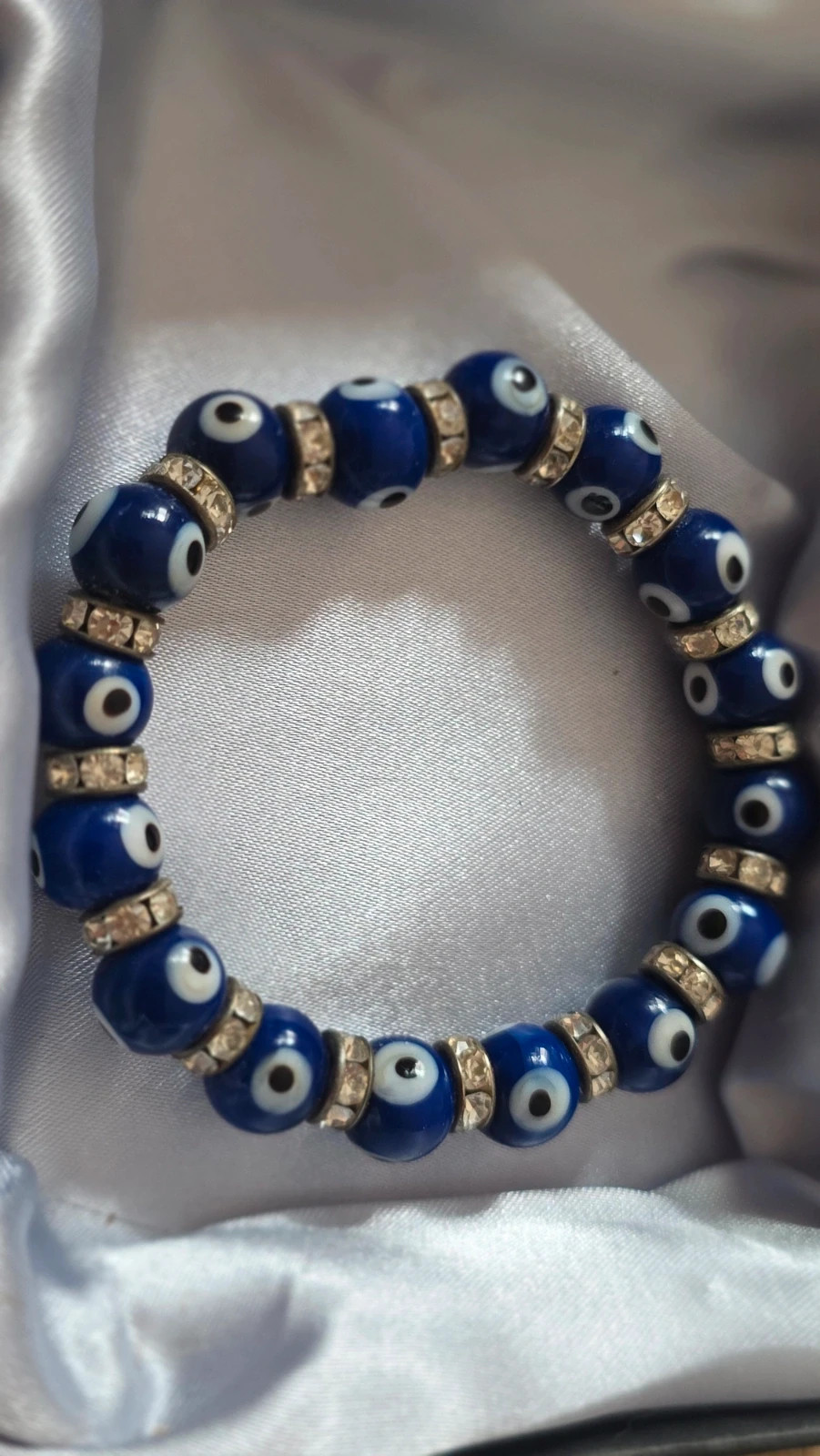 Pulsera amuleto Ojo Turco azul con strass brillante 4