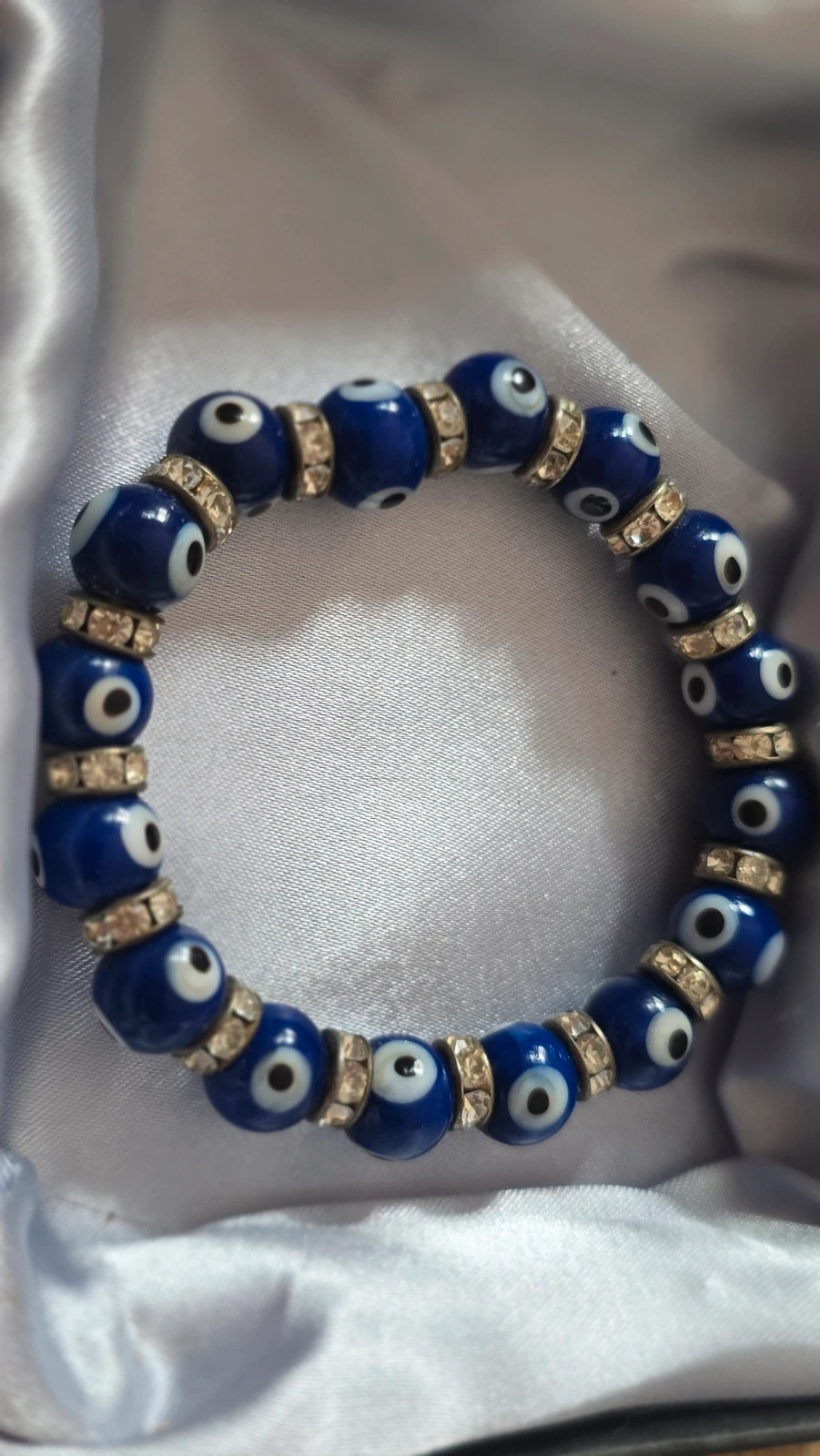 Pulsera amuleto Ojo Turco azul con strass brillante 5