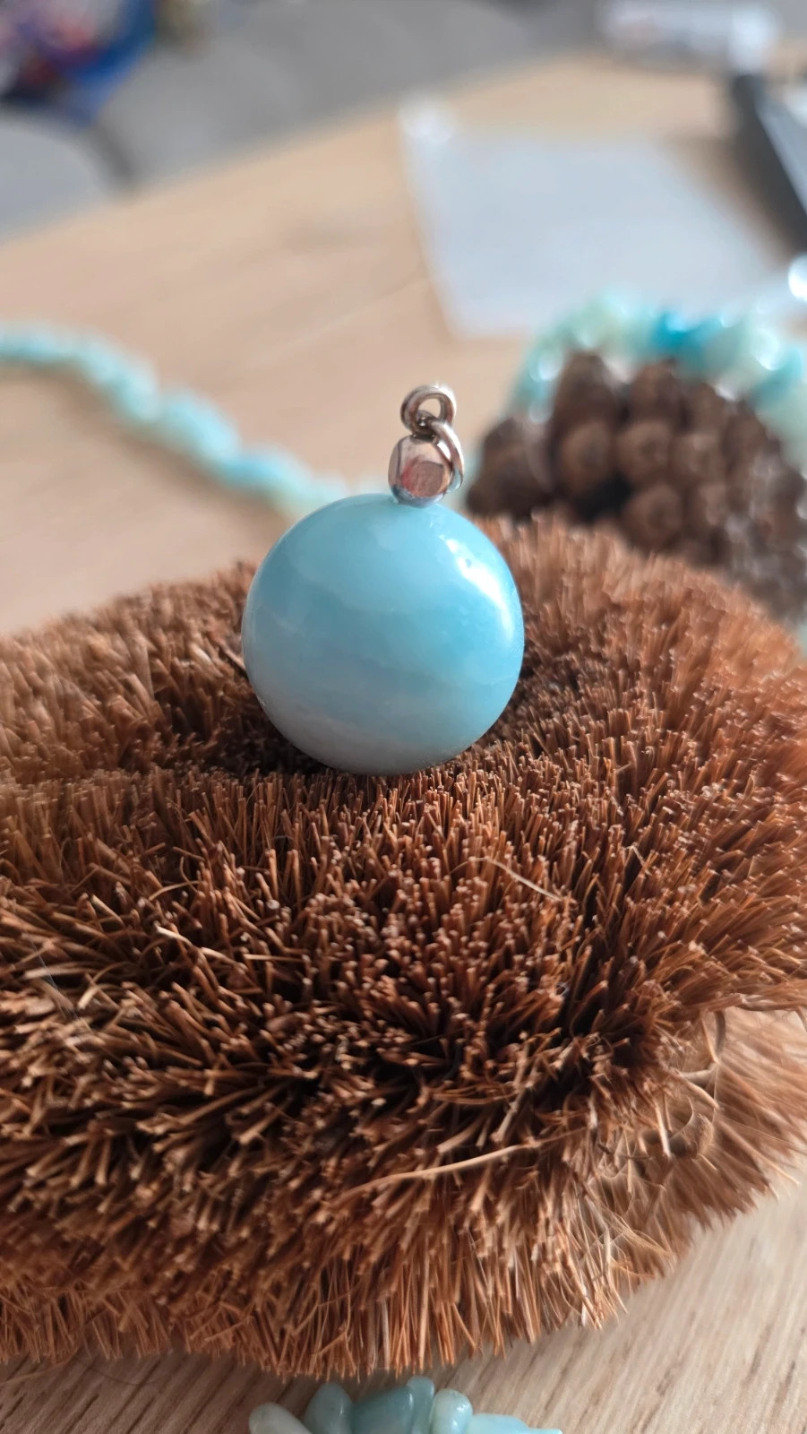 Conjunto collar, pendientes y colgante de Amazonita natural + Plata 925 NUEVO – Hecho a Mano 4