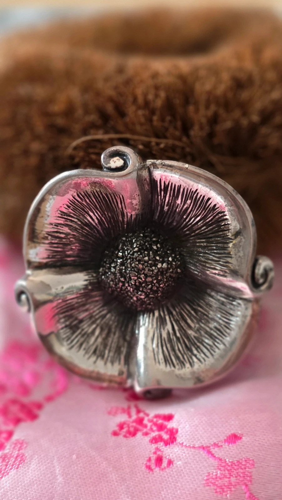 Broche Vintage Flor Poppy de Tortolani Plata/Peltre – TORTOLANI 2