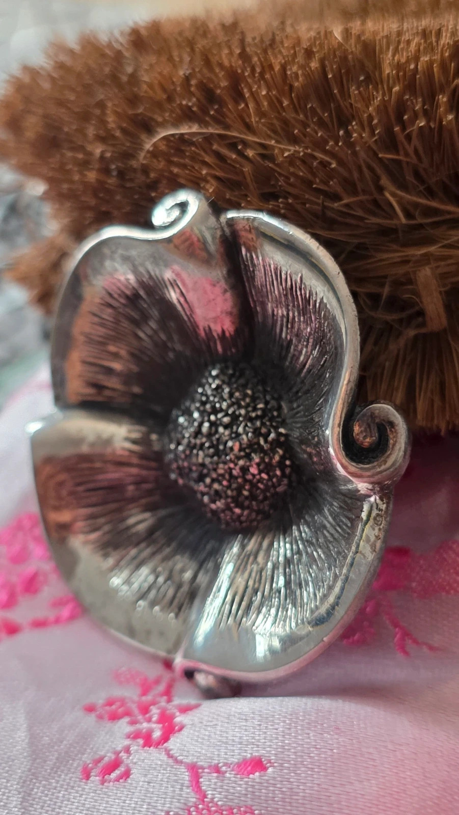 Broche Vintage Flor Poppy de Tortolani Plata/Peltre – TORTOLANI 3