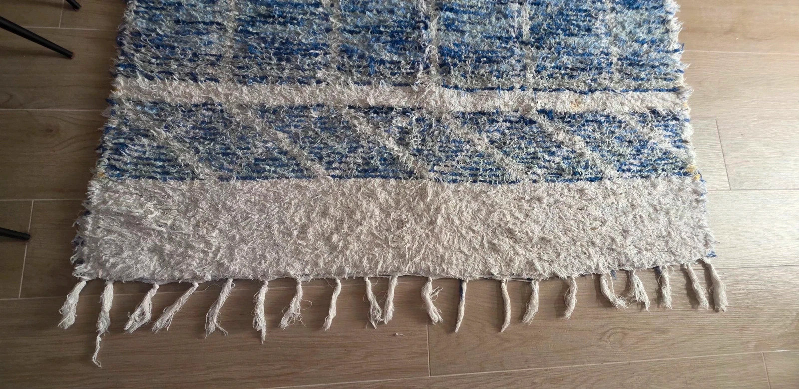 Jarapa grande azul y blanca 137x210 cm · estilo boho 5